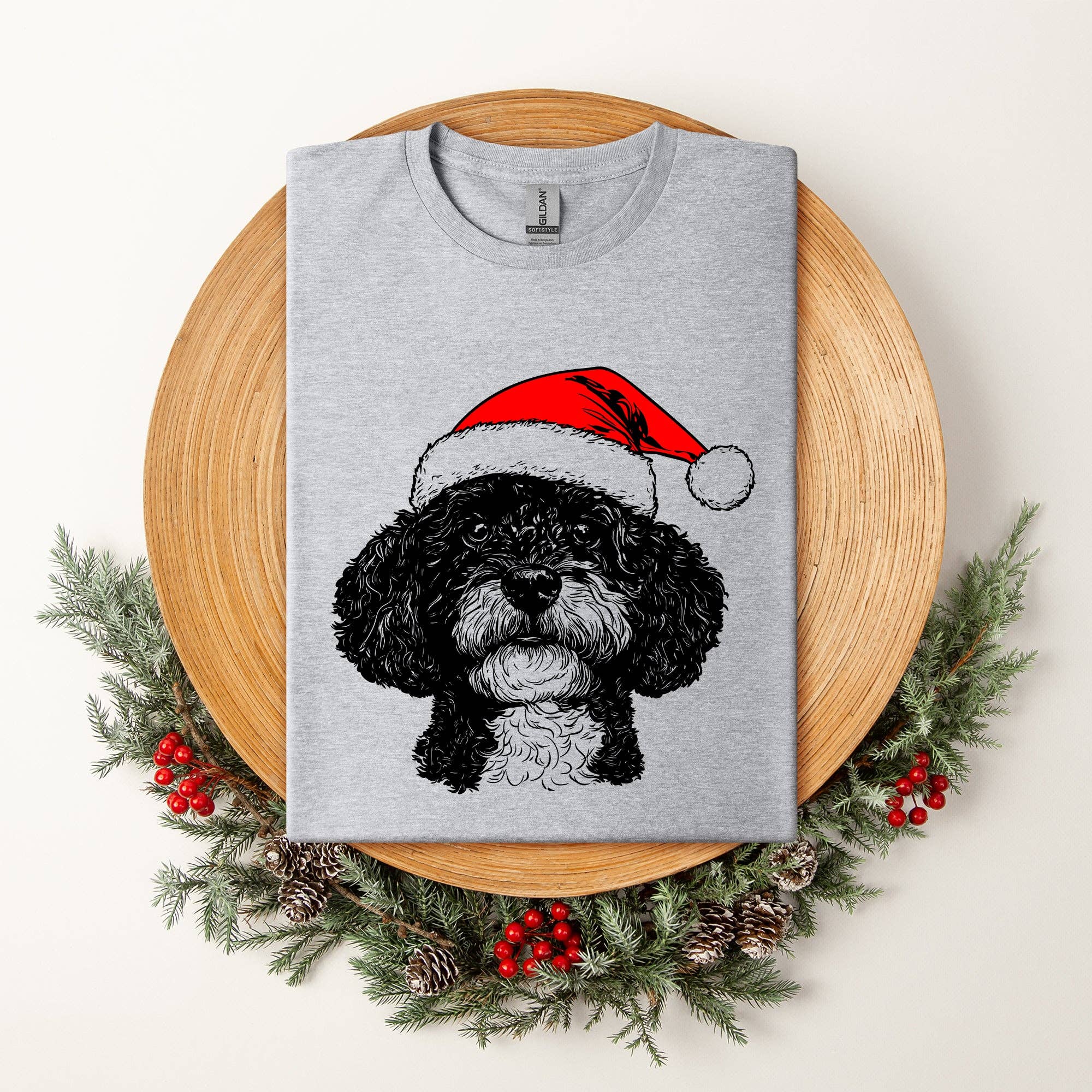 Portuguese Water Dog, Santa, Dog, Christmas, Pet T-Shirt Hoodie, Sweatshirt | PodTeesHub.com
