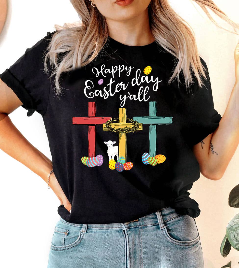 Happy Easter Y'all -  Religious Easter Jesus God T-Shirt Hoodie, Sweatshirt | PodTeesHub.com
