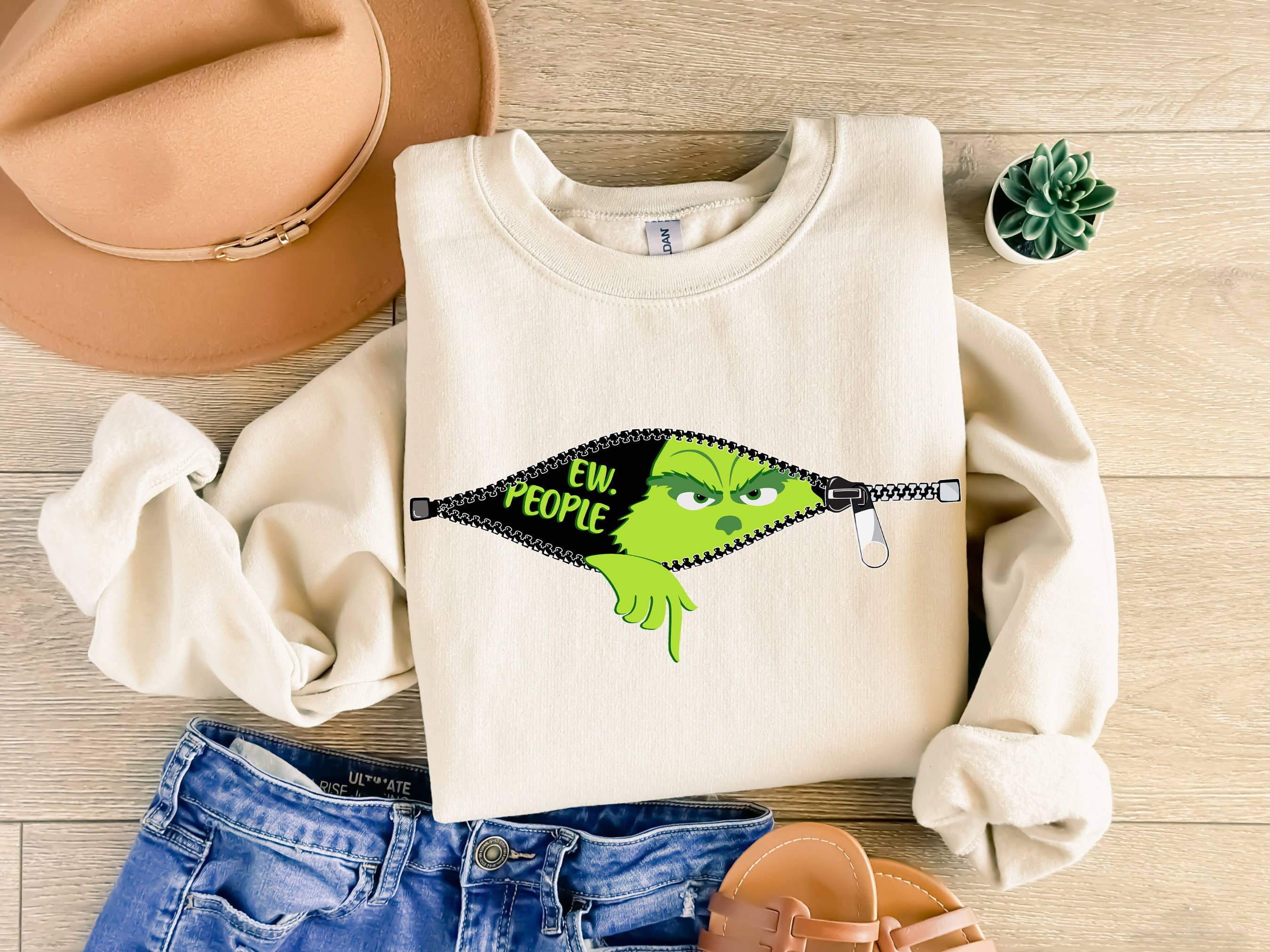 Ew People Grinchmas Sweatshirt  Funny Christmas Grinch Shirt Hoodie | PodTeesHub.com