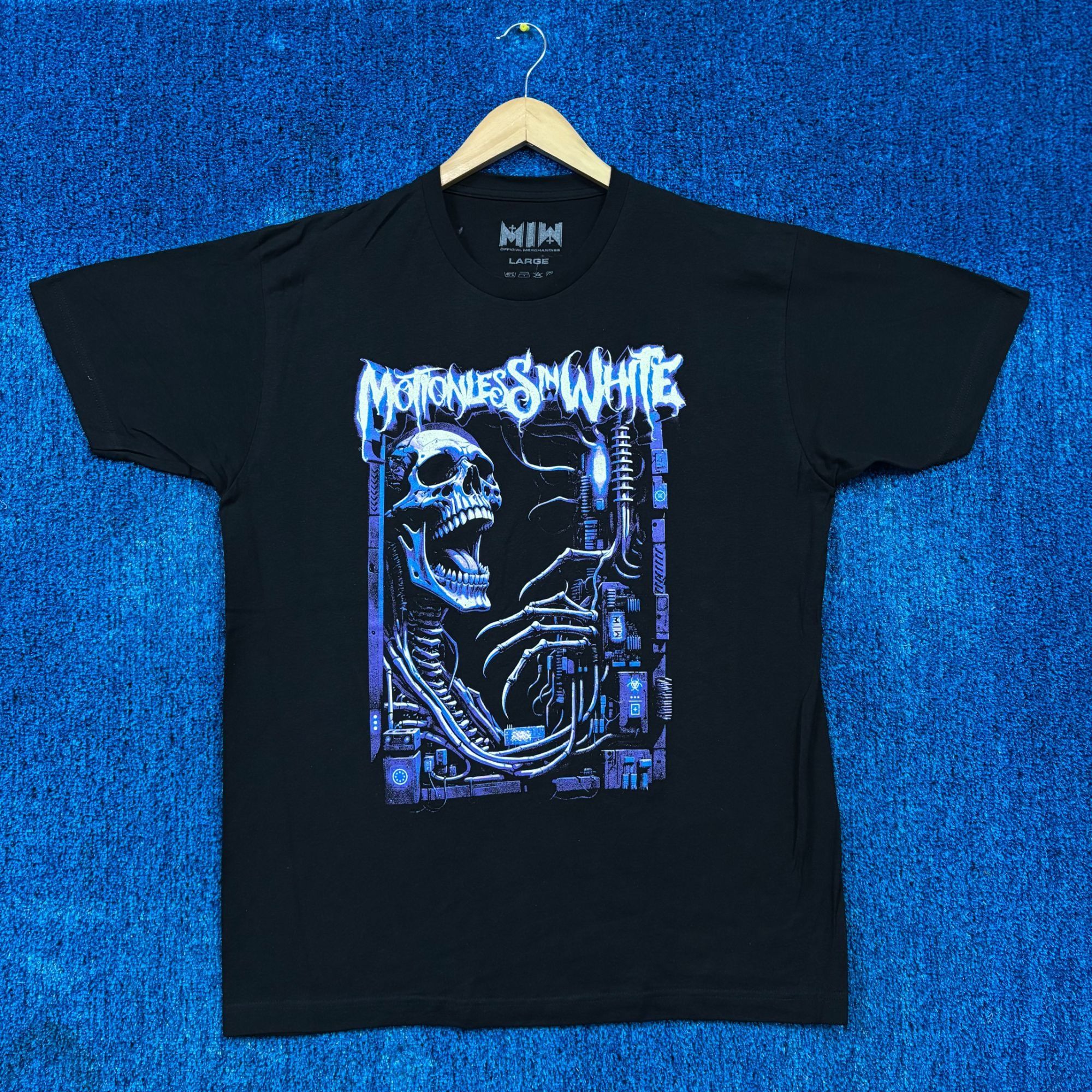 Band Tees Motionless In White Cyber Skeleton Industrial Metal Tee L Hoodie, Sweatshirt | PodTeesHub.com
