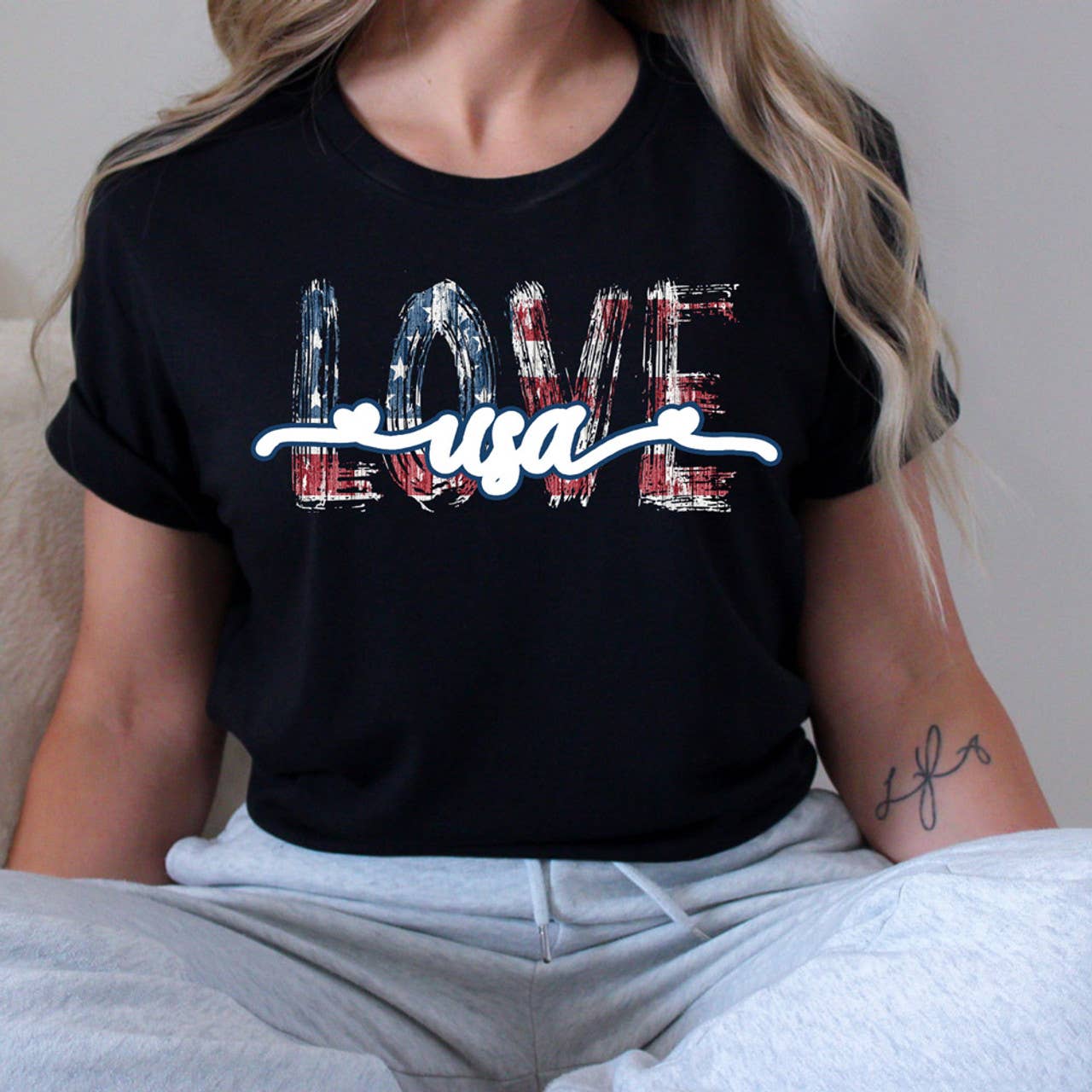 Love USA Everyday Tee Hoodie, Sweatshirt | PodTeesHub.com