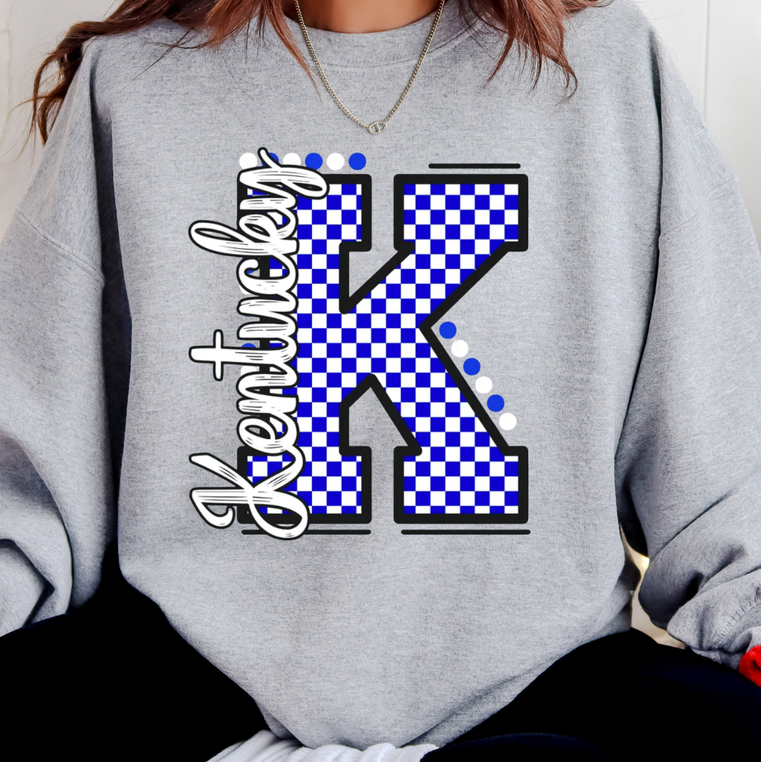 Uk Kentucky Retro Checkered Tee or Sweatshirt Hoodie | PodTeesHub.com