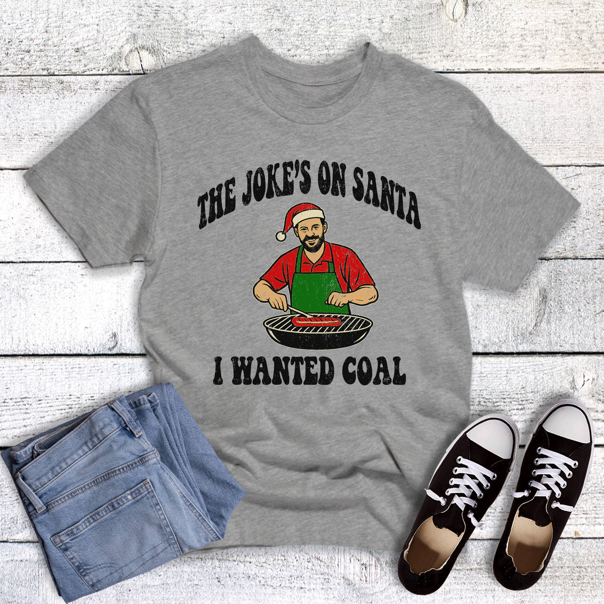 Christmas Joke's On Santa I Wanted Coal Graphic Tee Hoodie, Sweatshirt | PodTeesHub.com
