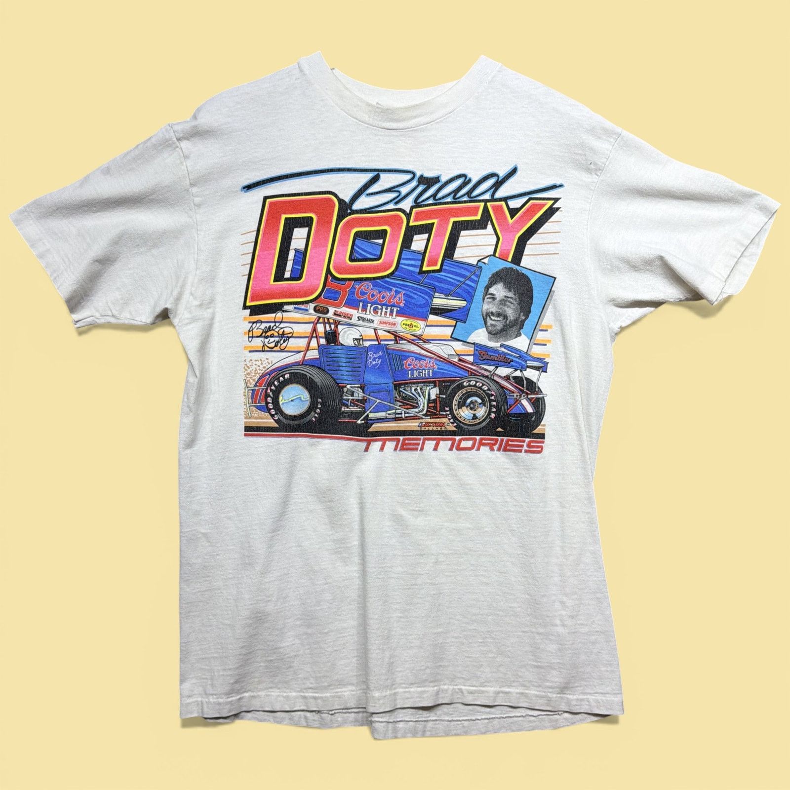 Hanes Vintage Brad Doty Racing 90s T Shirt Size Large Hoodie, Sweatshirt | PodTeesHub.com