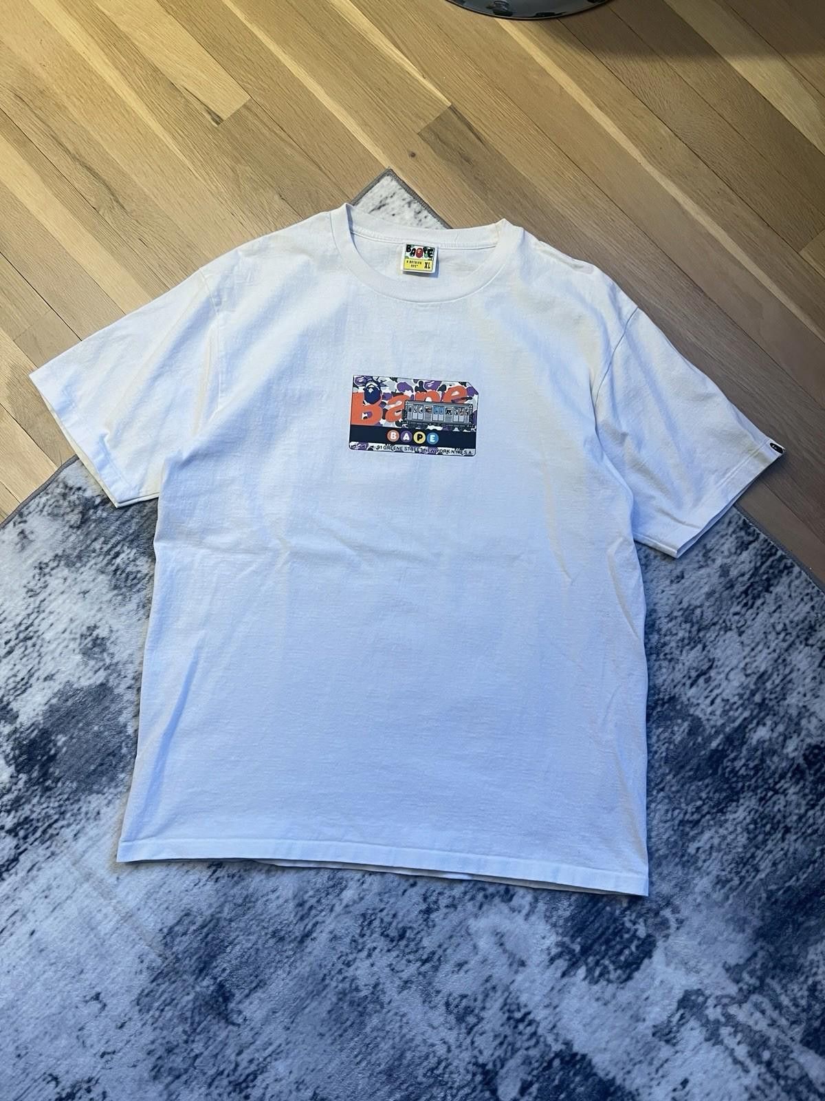 Bape 15th Anniversary Metrocard T Shirt White Size Xl Hoodie, Sweatshirt | PodTeesHub.com