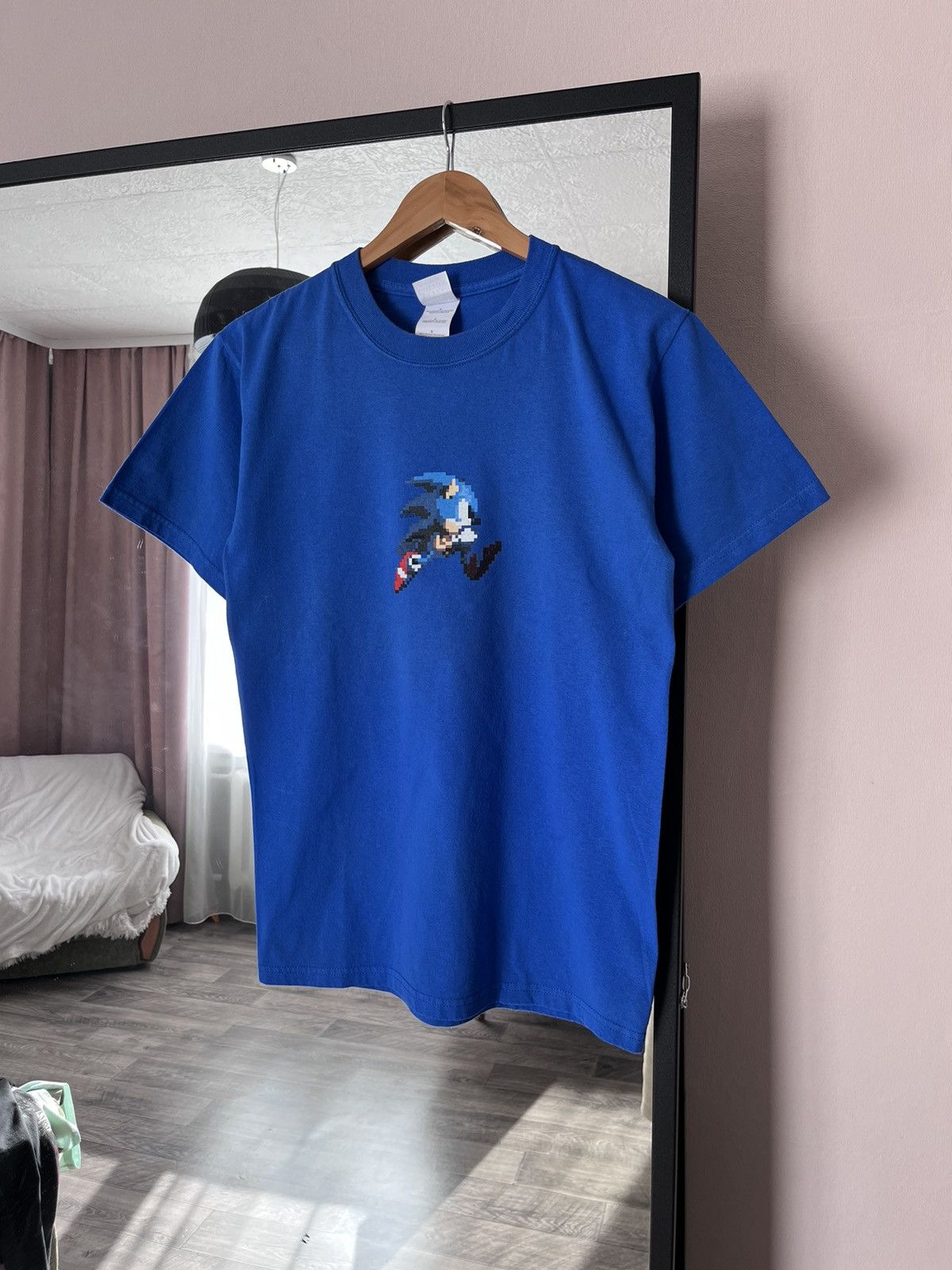 Vintage 00s Sega Sonic Pixel Logo Video Games Movie Tee Blue Hoodie, Sweatshirt | PodTeesHub.com