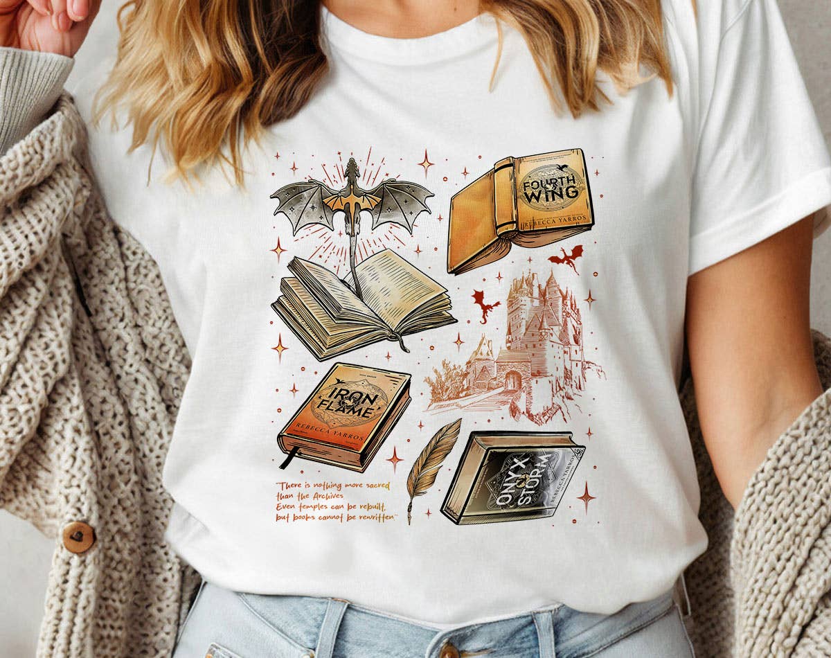 Fourth Wing Inspired Collage - Book Novel T-Shirt Hoodie, Sweatshirt | PodTeesHub.com