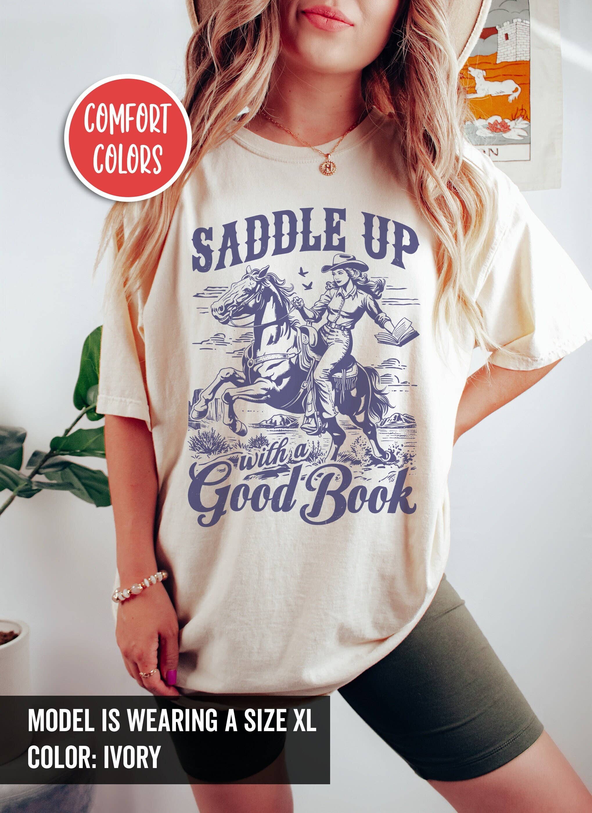 Bookish Cowgirl Shirt - Vintage Western For Romance Readers Hoodie, Sweatshirt | PodTeesHub.com