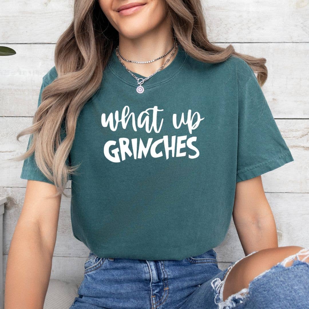 What Up Grinches Christmas Graphic Tee - Holiday Christmas Hoodie, Sweatshirt | PodTeesHub.com