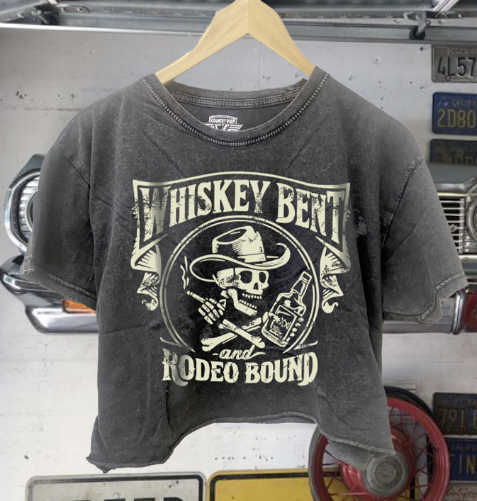 Whiskey Bent & Rodeo Bound Vintage 90's Crop T-Shirt Hoodie, Sweatshirt | PodTeesHub.com