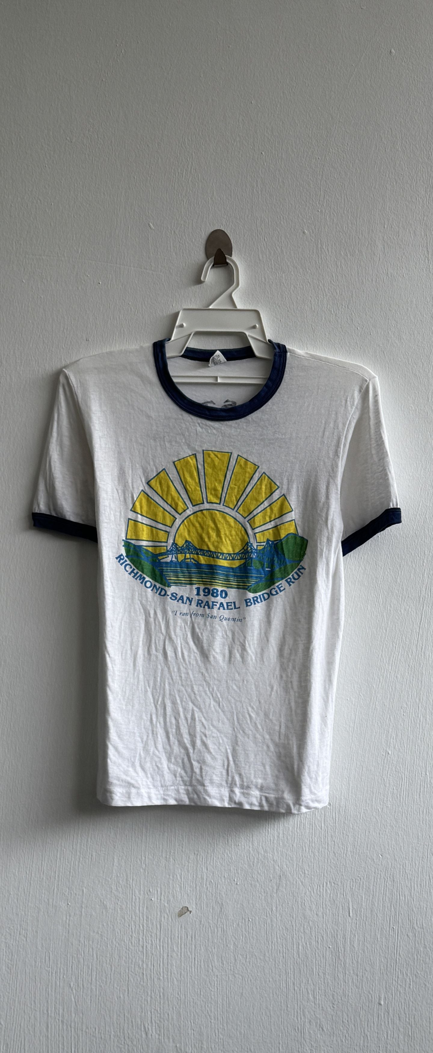 Vintage 1980 Richmond San Rafael Bridge Run Ringer Vintage T Shirt Hoodie, Sweatshirt | PodTeesHub.com