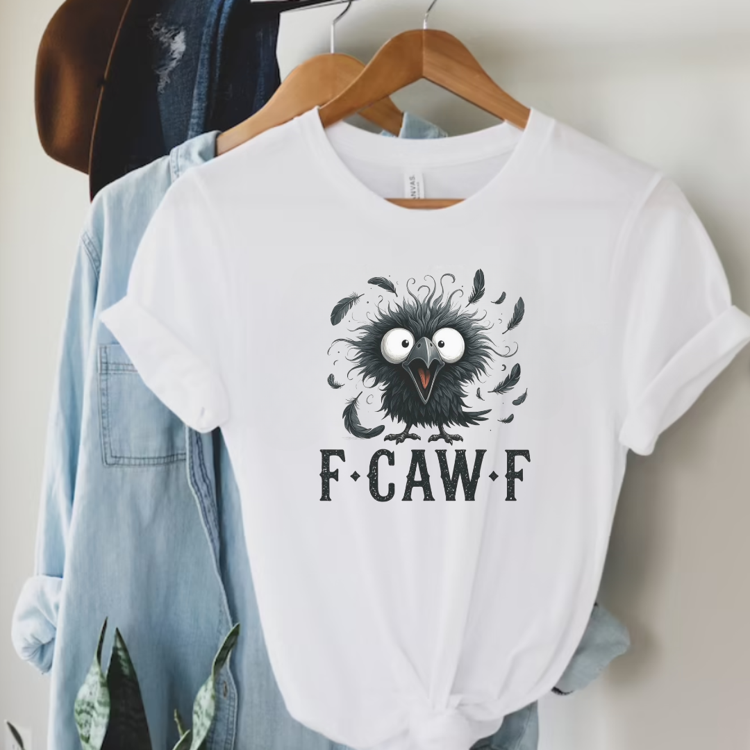 Funny Graphic Tee F-Caw-F Crow Bird F-Off Hoodie, Sweatshirt | PodTeesHub.com