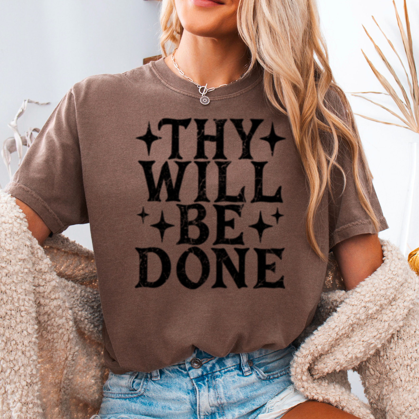 Thy Will Be Done Christian Graphic Shirt | Comfort Color Hoodie, Sweatshirt | PodTeesHub.com