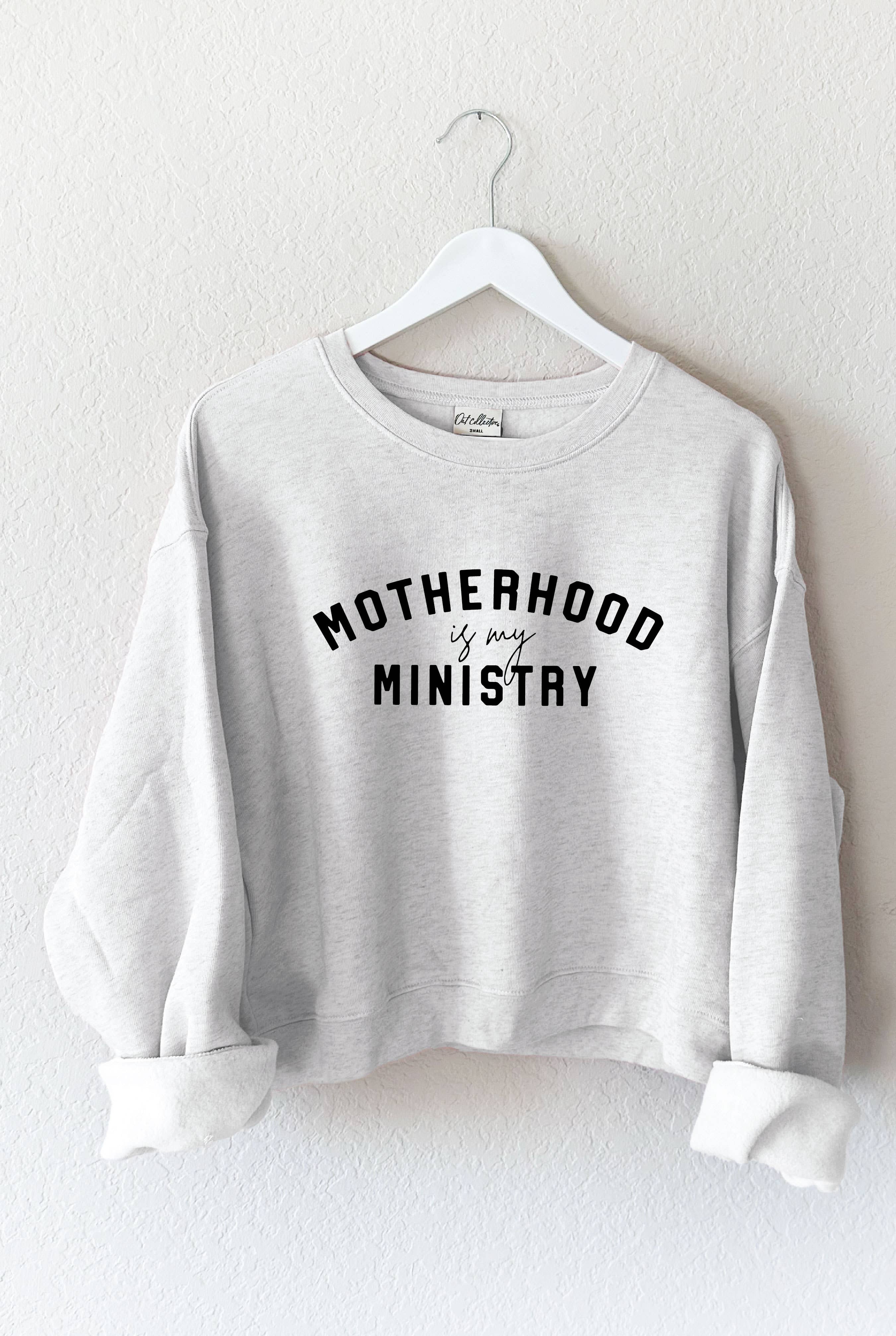 Motherhood Is My Ministry Mid Graphic Sweatshirt T-Shirts, Hoodie | PodTeesHub.com