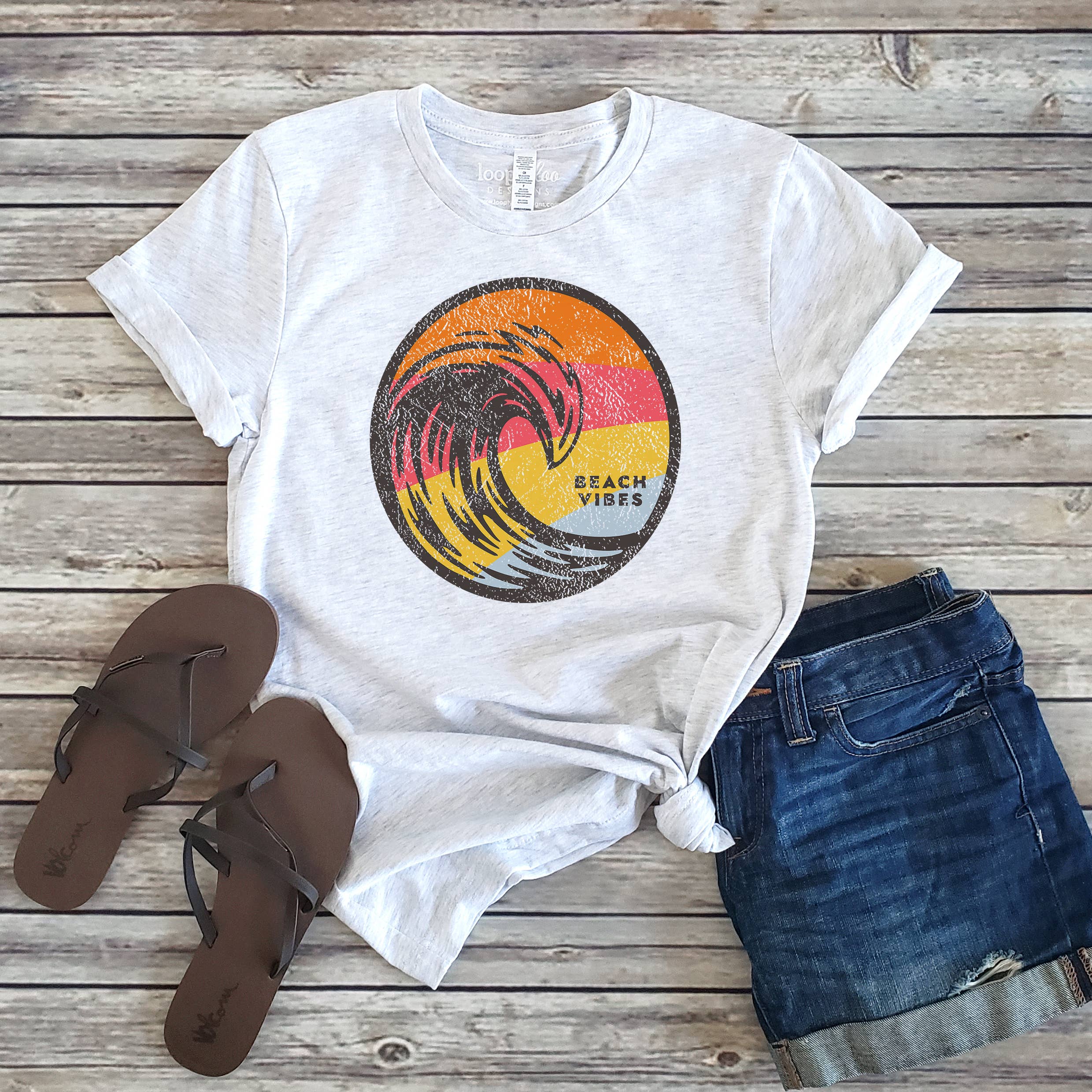 Beach Vibes Wave Tee | Summer | Beach | Sizes XS-2XL Hoodie, Sweatshirt | PodTeesHub.com