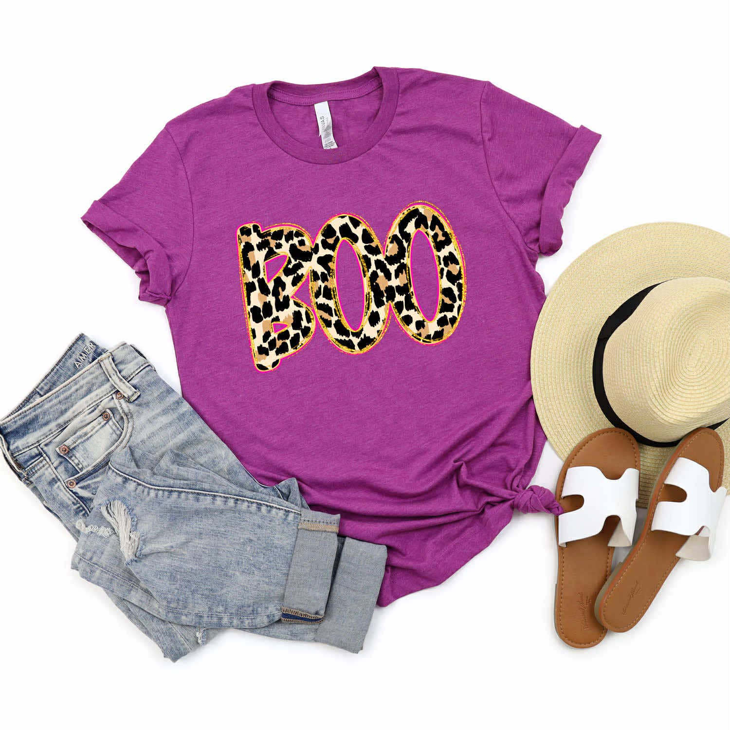 Leopard Boo Tee Hoodie, Sweatshirt | PodTeesHub.com