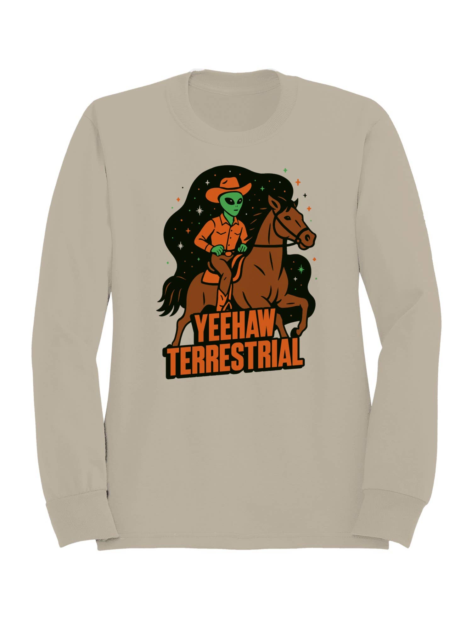 Yeehaw Terrestrial Alien Cowboy Men's Sweatshirt T-Shirts, Hoodie | PodTeesHub.com