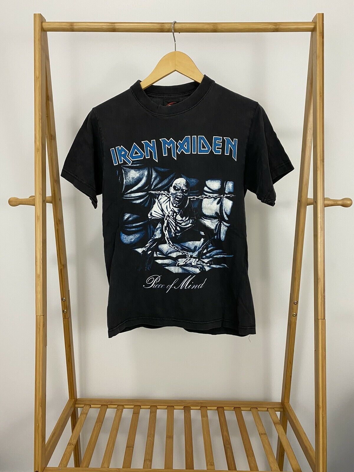 Iron Maiden X Vintage Y2k Iron Maiden Piece Of Mind Faded Black T Shirt S Hoodie, Sweatshirt | PodTeesHub.com