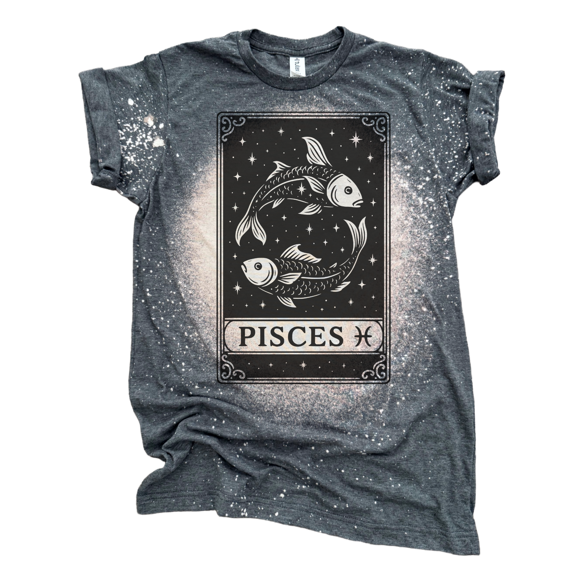 Pisces Tarot – Bleached Zodiac Tee Hoodie, Sweatshirt | PodTeesHub.com