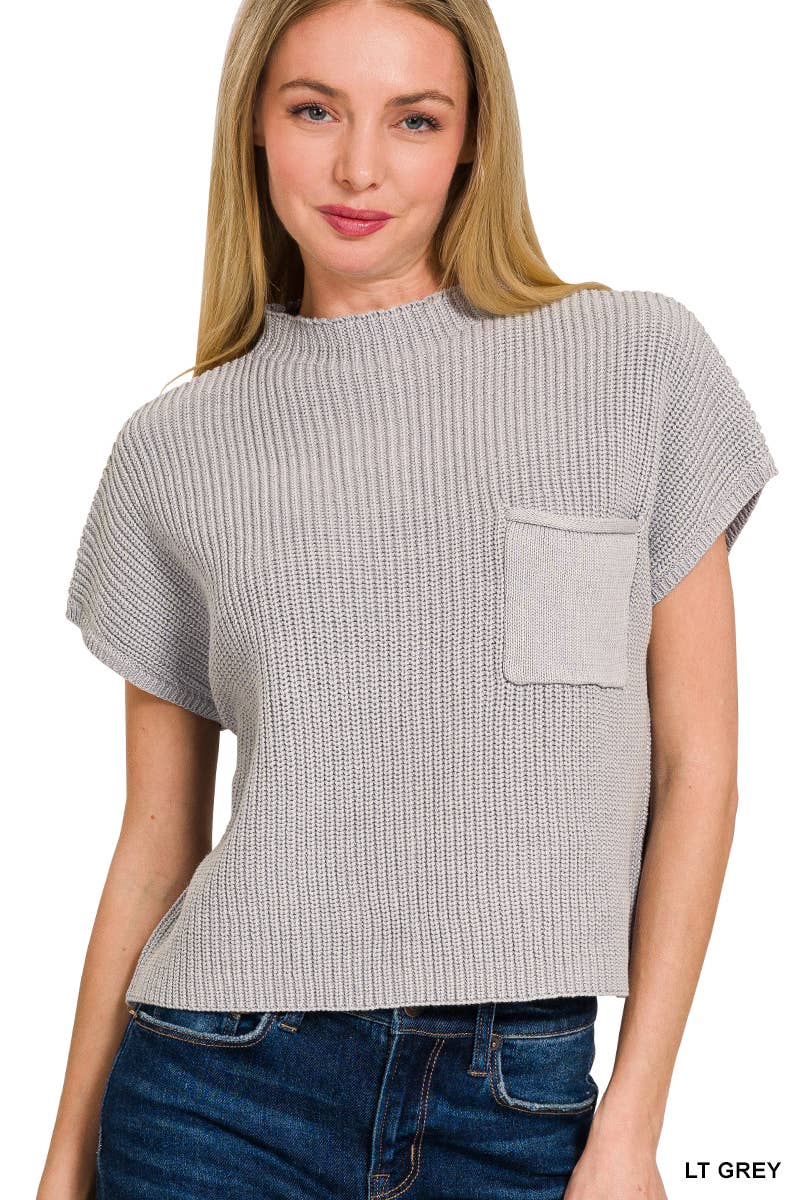 .Mock Neck Short Sleeve Crop Sweater SI-25776 T-Shirts, Hoodie, Sweatshirt | PodTeesHub.com