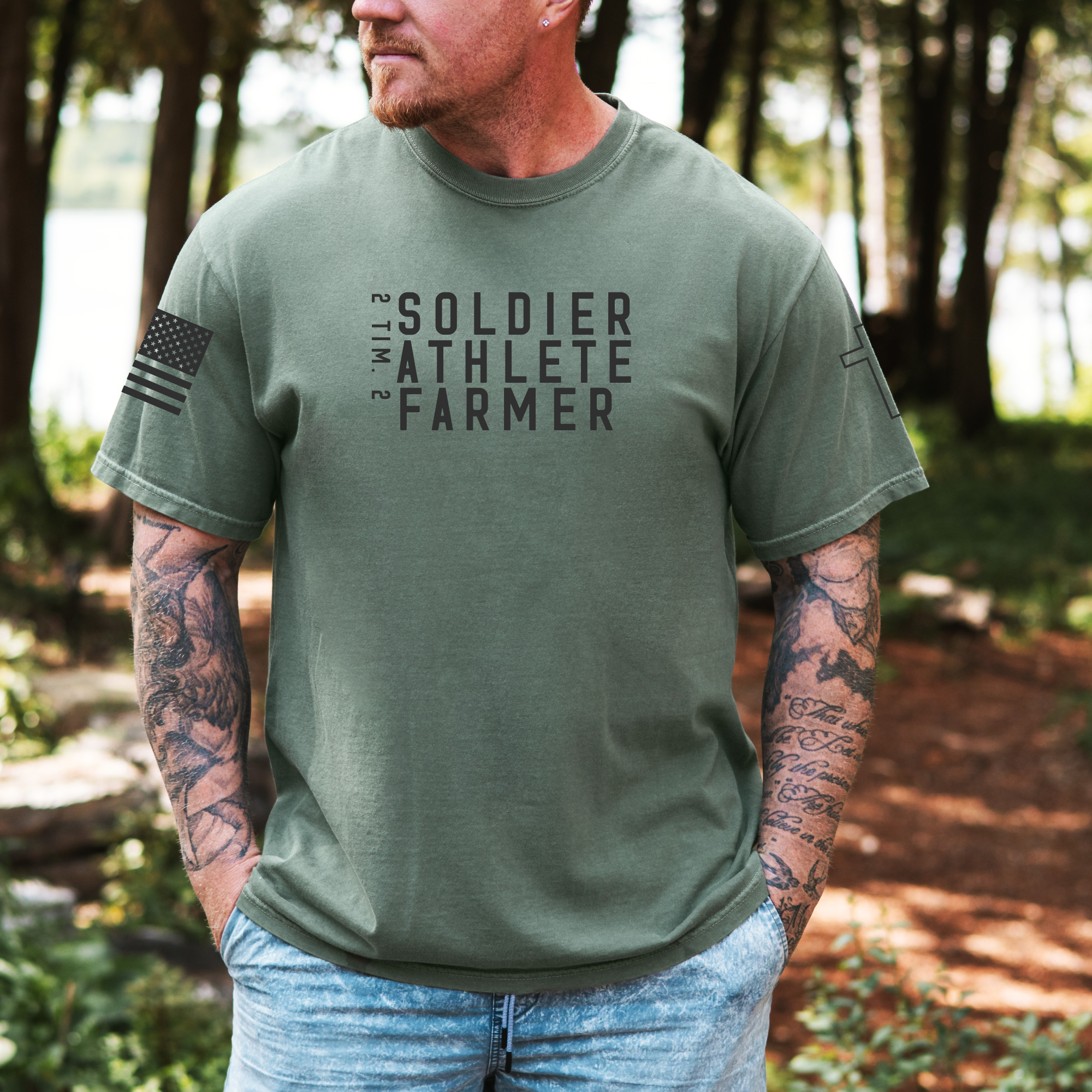 Soldier Summer Father's Day Christian Men's Graphic T-Shirt Hoodie, Sweatshirt | PodTeesHub.com