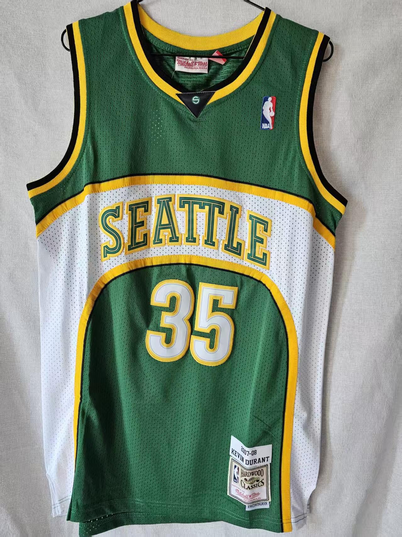 Nba Seattle Supersonics 35 Kevin Durant Jersey Green T-Shirts, Hoodie, Sweatshirt | PodTeesHub.com