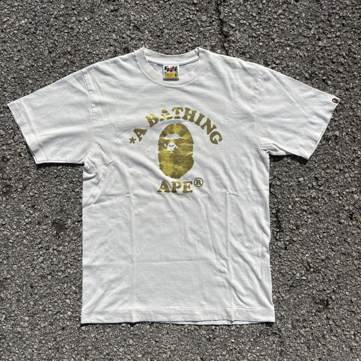 2008 Bape Gold College Logo Tee Hoodie, Sweatshirt | PodTeesHub.com