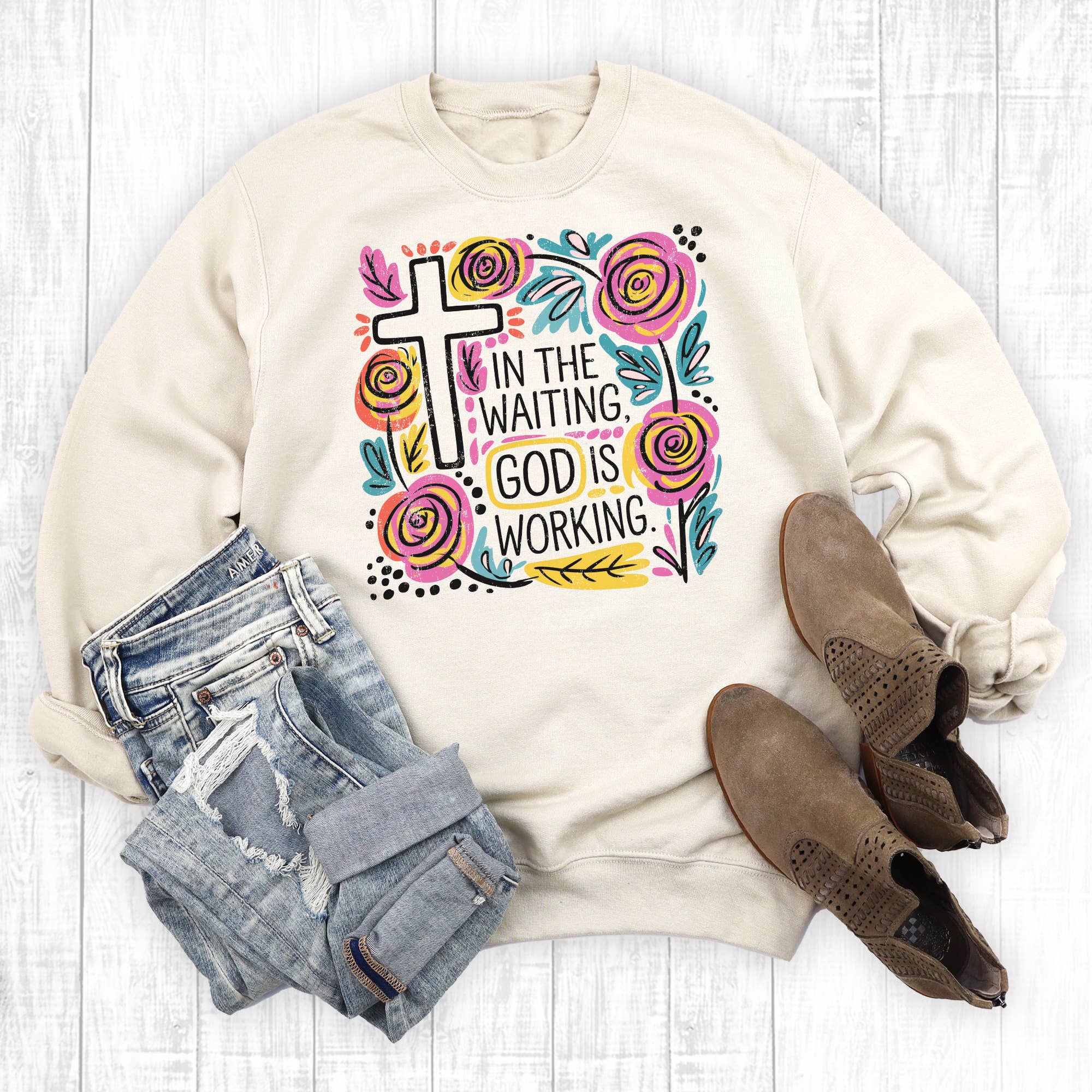 Faith Boho Floral Christian Sweatshirt T-Shirts, Hoodie | PodTeesHub.com