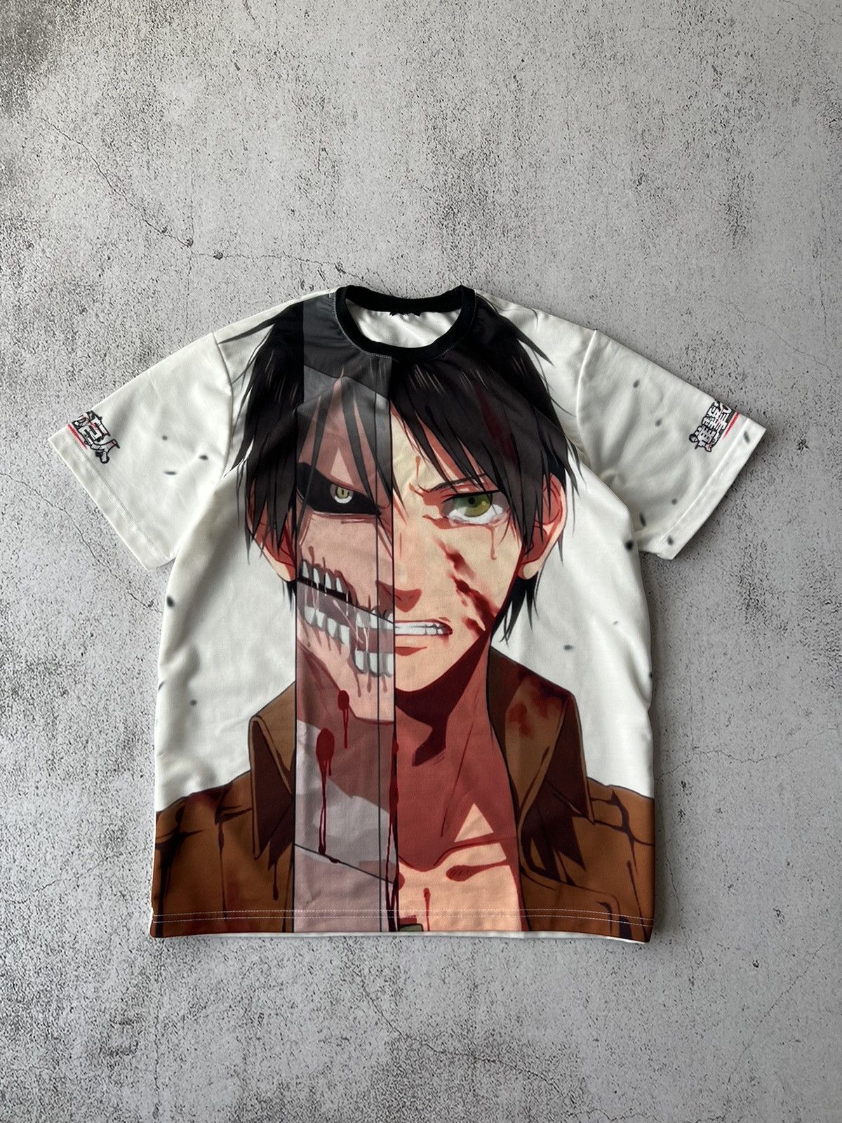 Japanese Brand Attack On Titan Eren Yeager Full Print Anime Tee Hoodie, Sweatshirt | PodTeesHub.com