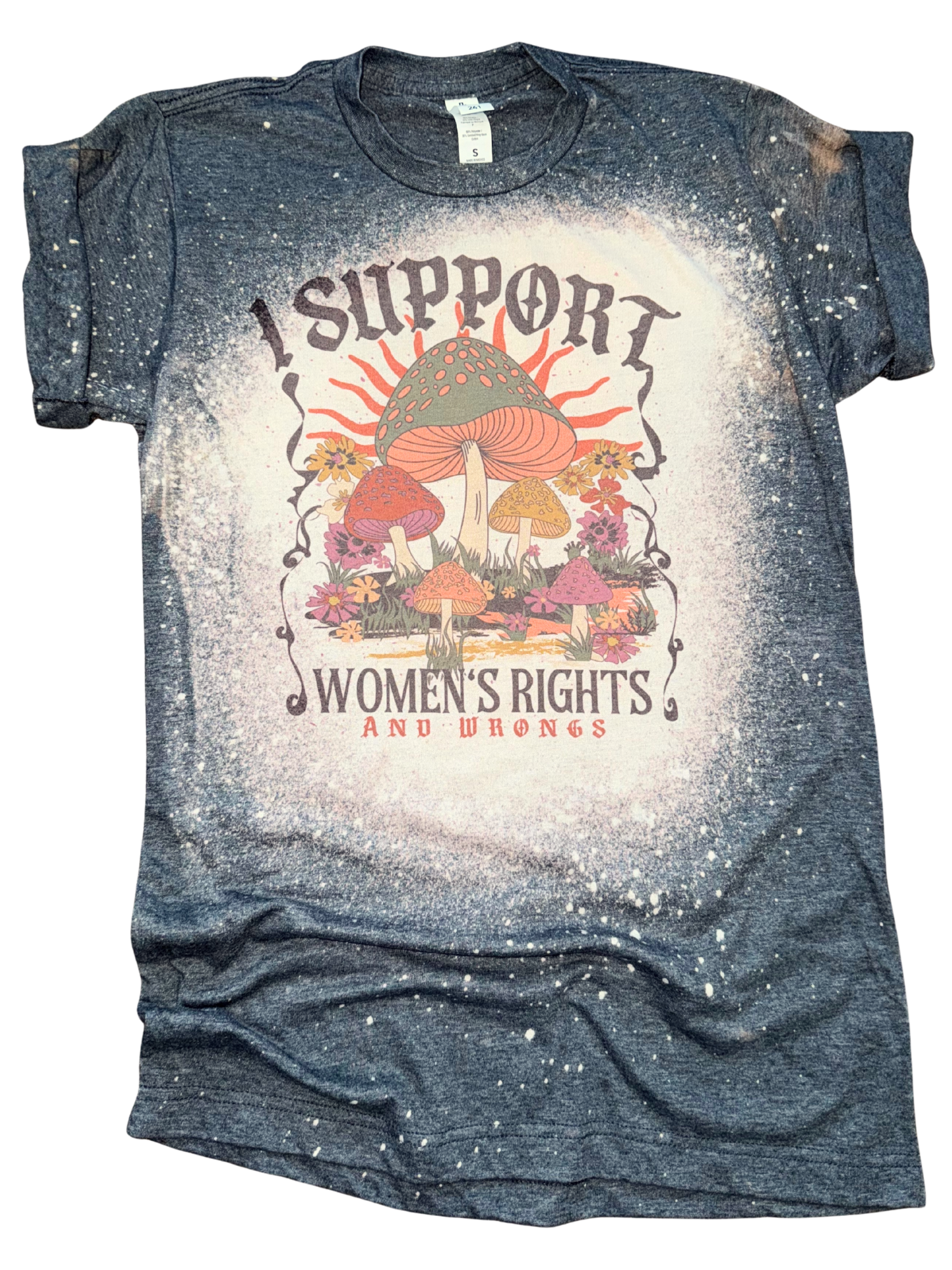 I Support Women’S Rights (and Wrongs) Bleached Mushroom Tee Hoodie, Sweatshirt | PodTeesHub.com