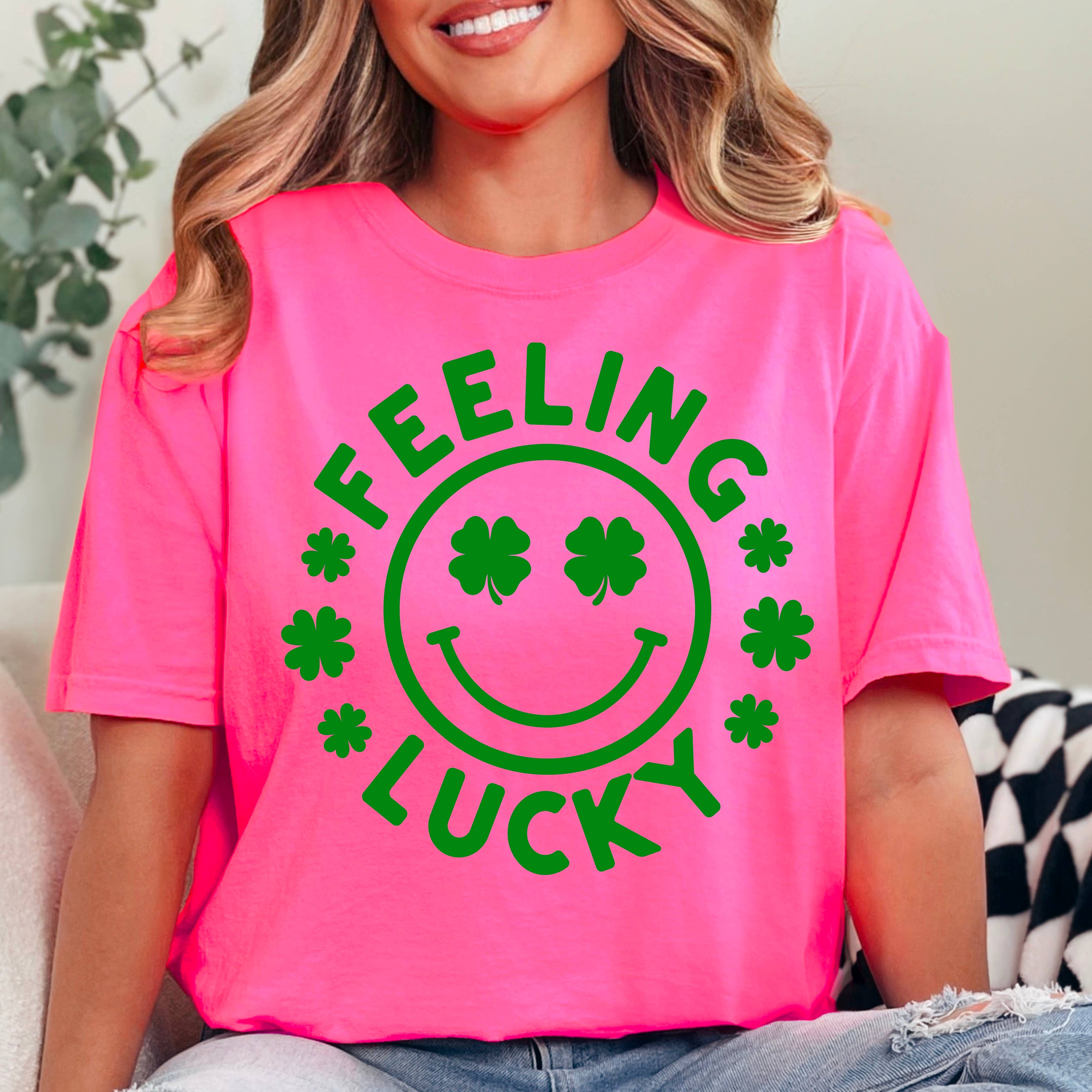 Feeling Lucky St. Patrick’S Day Graphic Tee | Comfort Colors Hoodie, Sweatshirt | PodTeesHub.com
