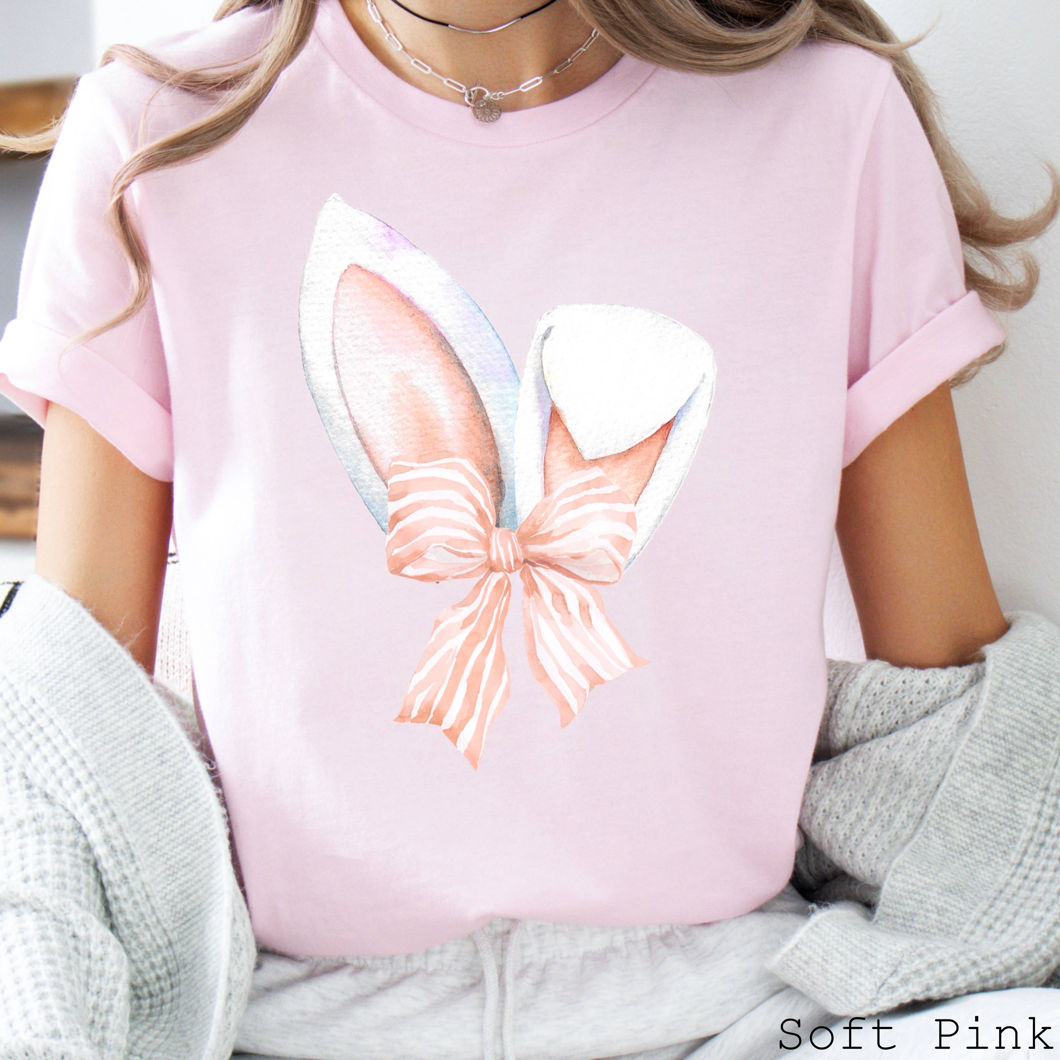 Easter Graphic Tee | Coquette Easter Bunny | Bella Canvas Hoodie, Sweatshirt | PodTeesHub.com