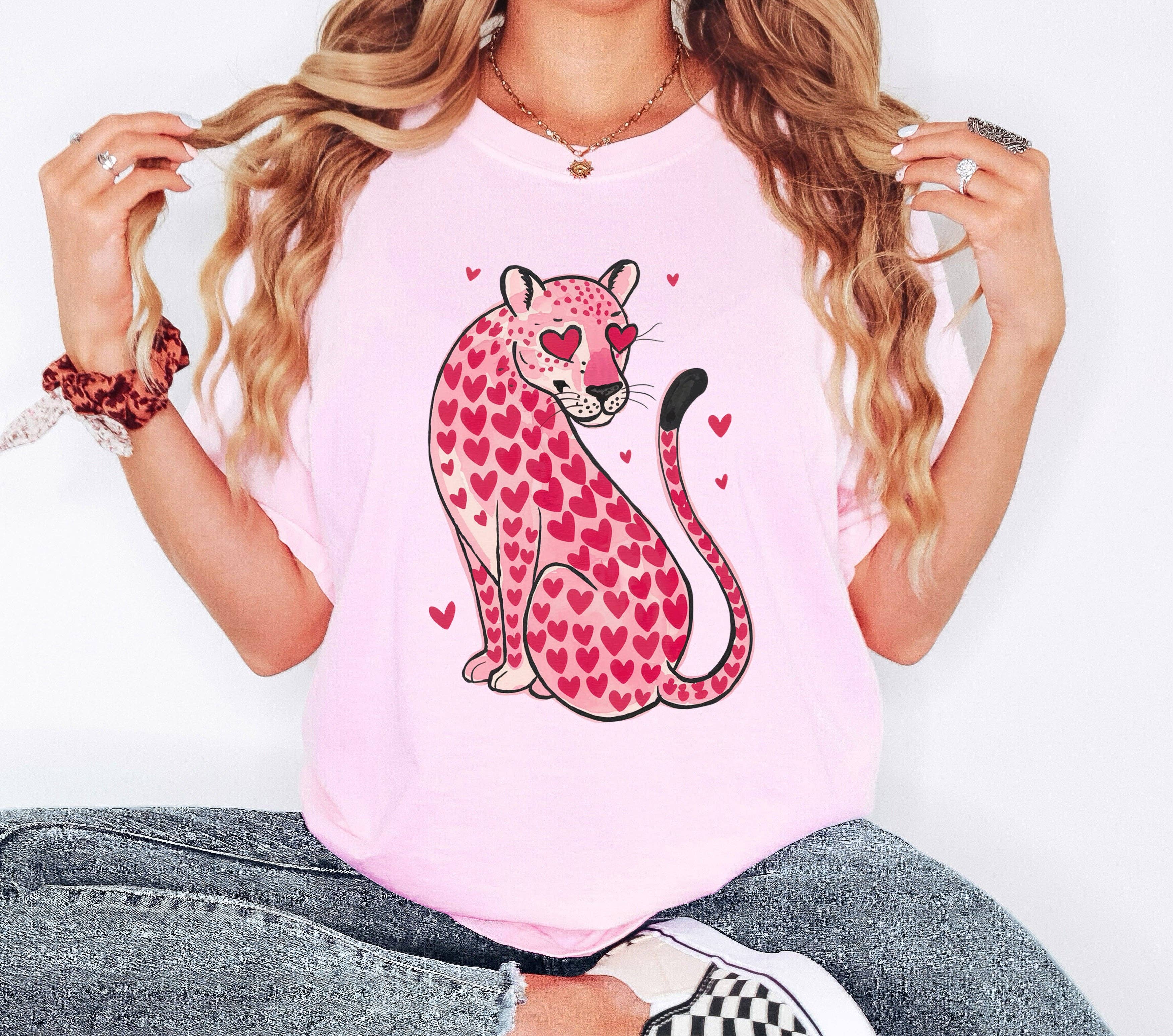 Leopard, Heart Shaped Spots, Valentine's Day, Love T-Shirt Hoodie, Sweatshirt | PodTeesHub.com