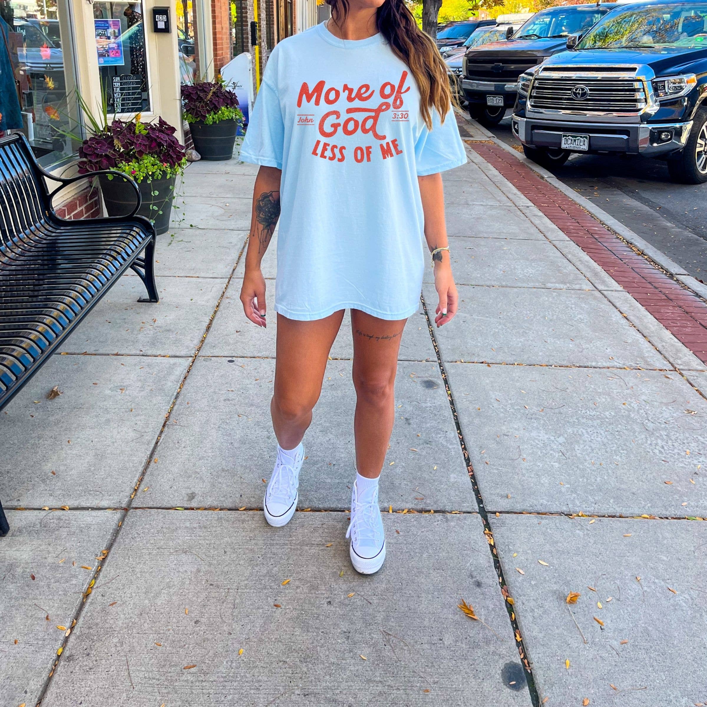 More of God Less of Me Graphic Spring Tee - Graphic Tee Hoodie, Sweatshirt | PodTeesHub.com