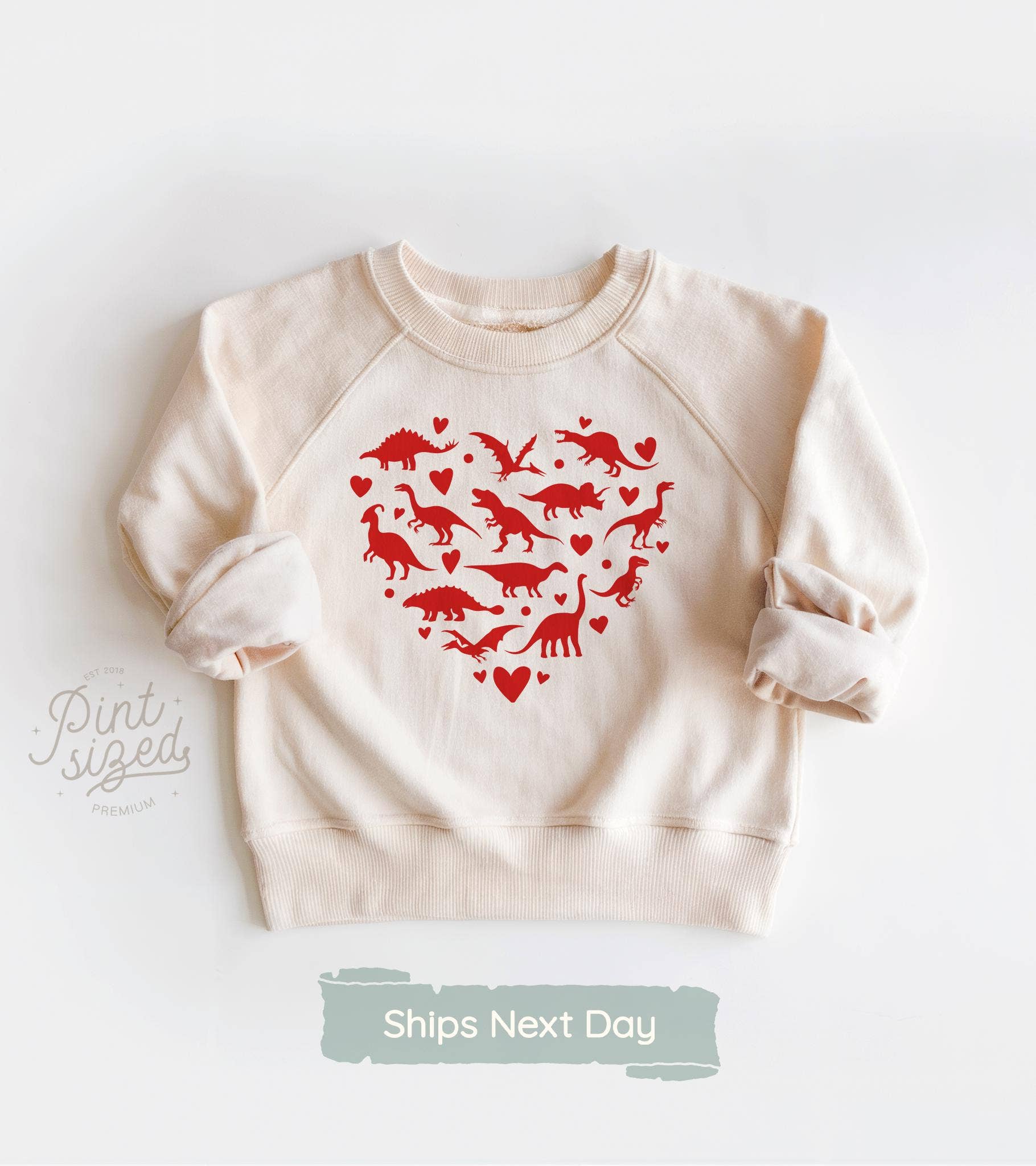 Dinosaur Heart Toddler Shirt - Boys Valentine's Tee Hoodie, Sweatshirt | PodTeesHub.com