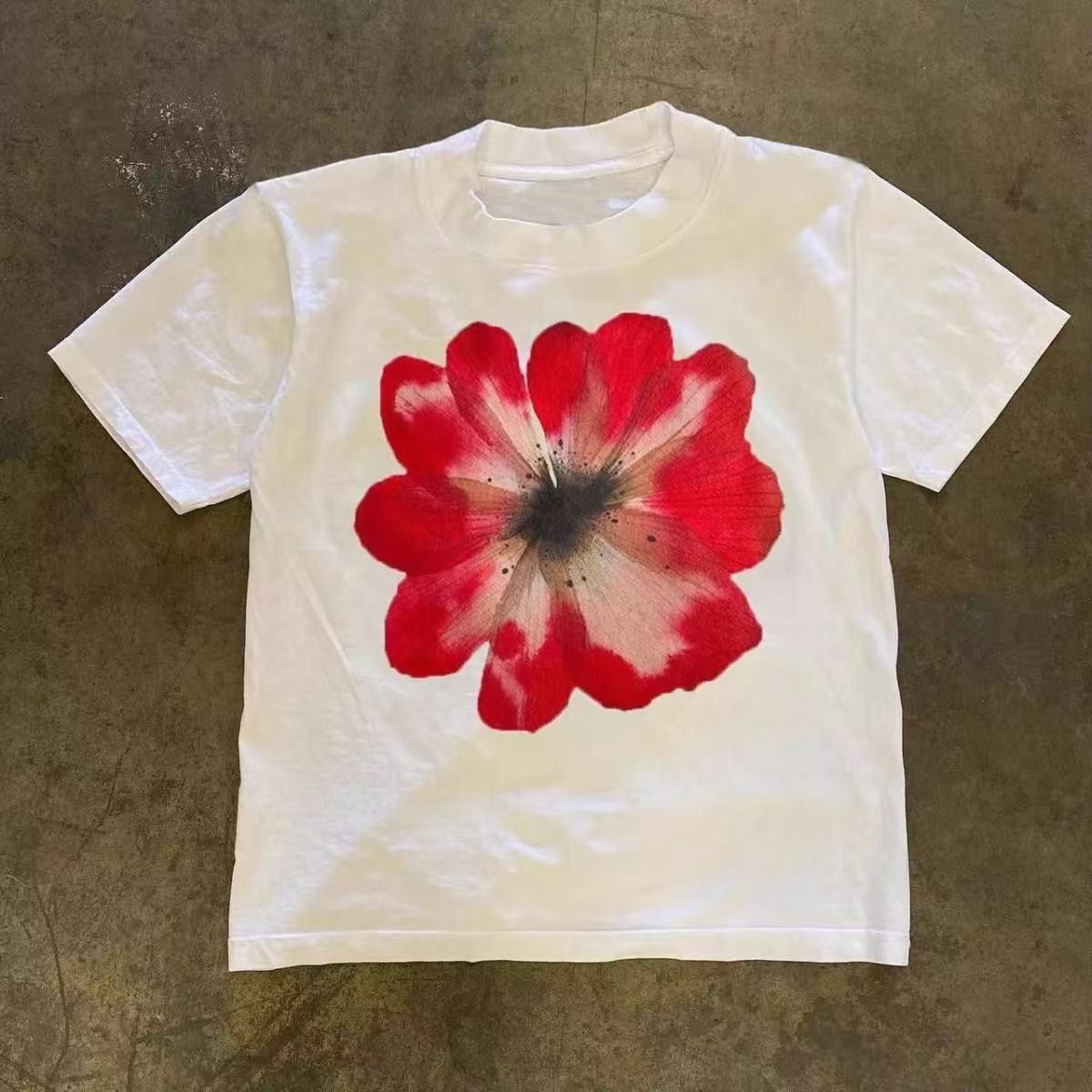 Other Flower Pattern Street Washed Loose T Shirt Hoodie, Sweatshirt | PodTeesHub.com