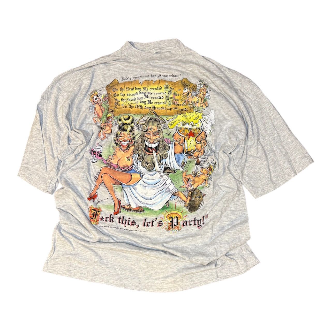 Vintage 90 S God S Creations For Amsterdam Cartoon Tee Hoodie, Sweatshirt | PodTeesHub.com