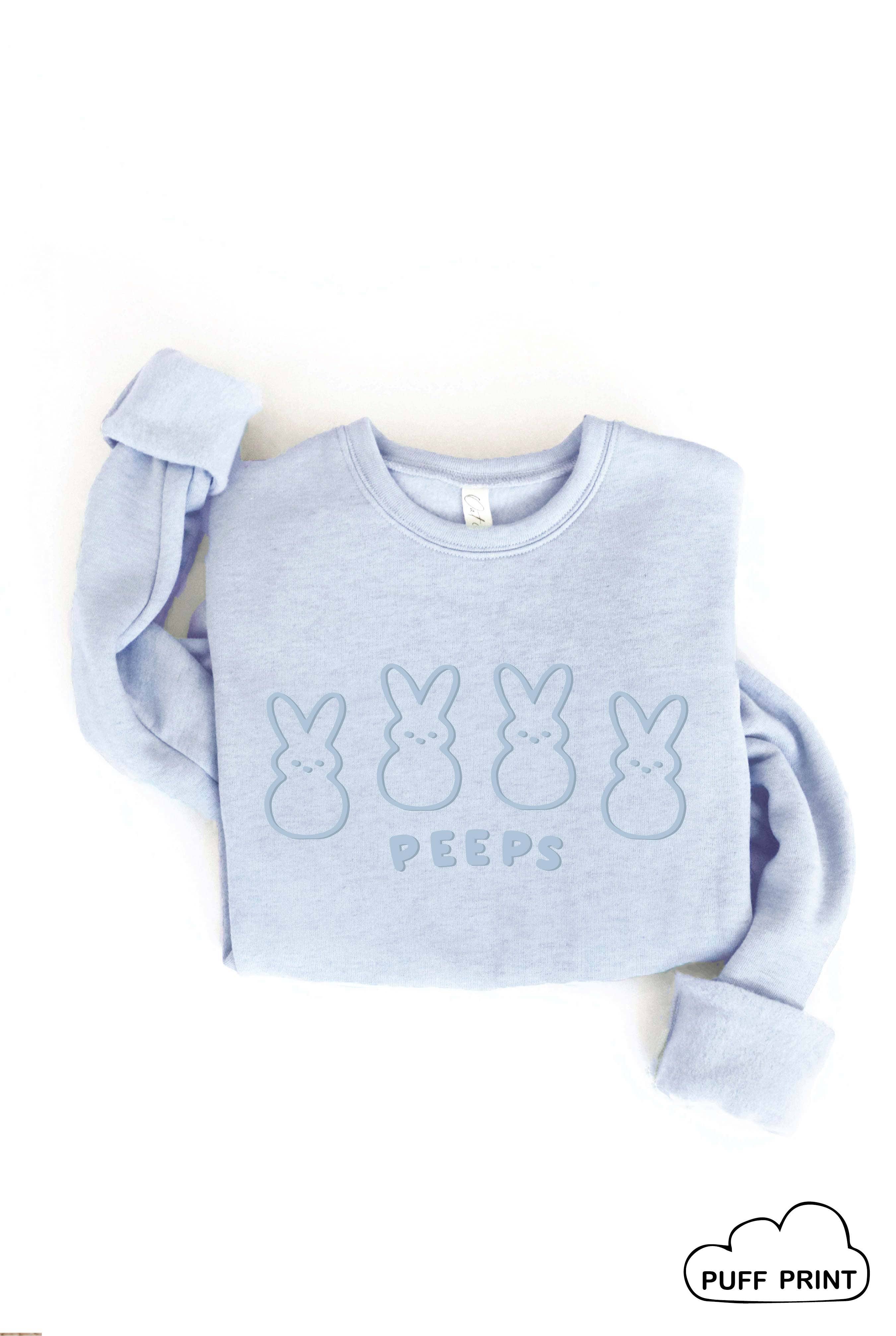 Peeps Tonal Puff Print Graphic Sweatshirt T-Shirts, Hoodie | PodTeesHub.com