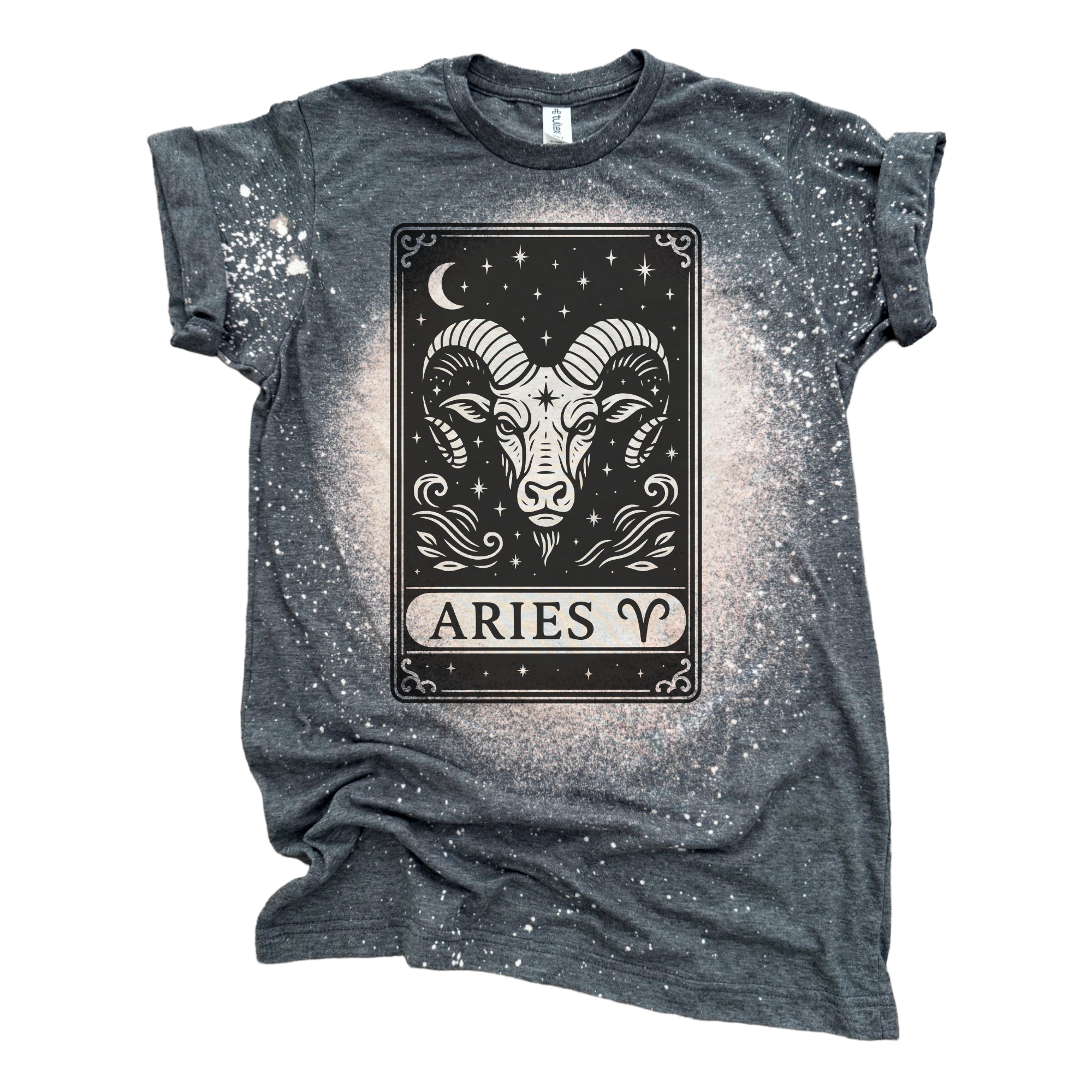 Aries Tarot – Bleached Zodiac Tee Hoodie, Sweatshirt | PodTeesHub.com