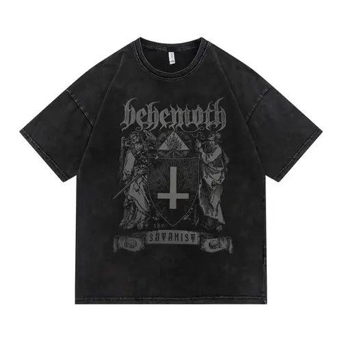 Vibe Skull Print Graphic Washed T Shirt Rock Punk Gothic Style Hoodie, Sweatshirt | PodTeesHub.com