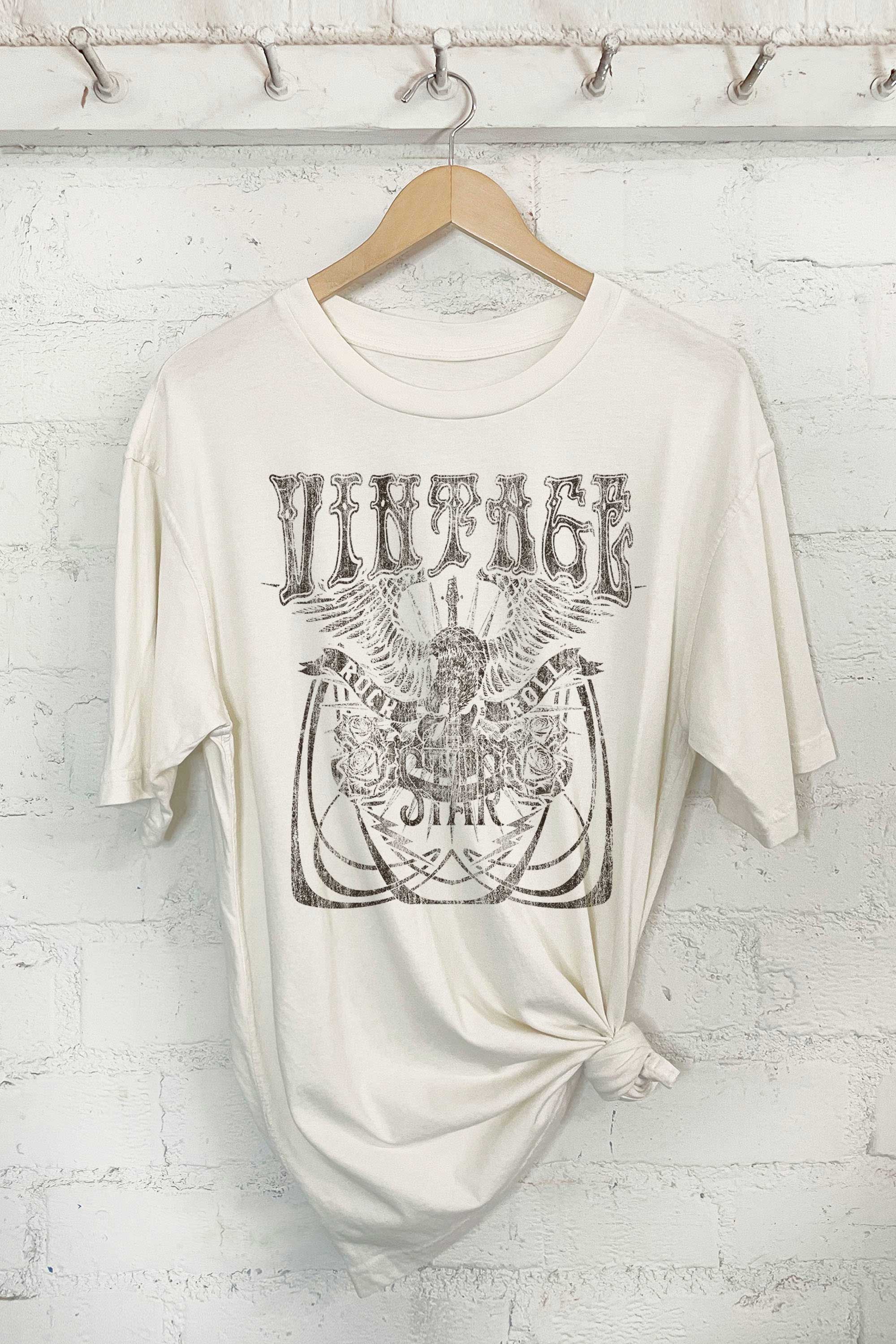 Vintage Rock and Roll Star -Oversized Tee Hoodie, Sweatshirt | PodTeesHub.com