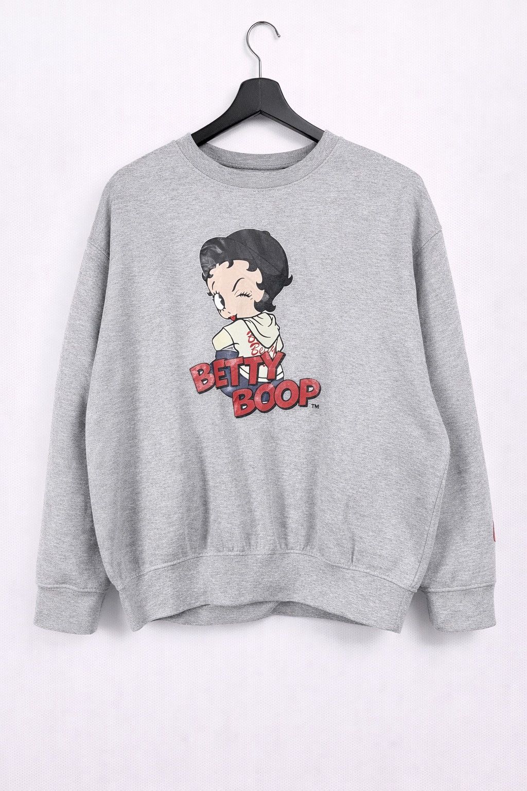 Vintage Betty Boop Graphic Crewneck Sweatshirt Grey Cartoon Print T-Shirts, Hoodie | PodTeesHub.com