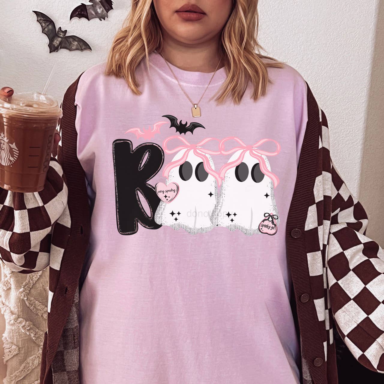 Boo Ghost Coquette Tee Hoodie, Sweatshirt | PodTeesHub.com
