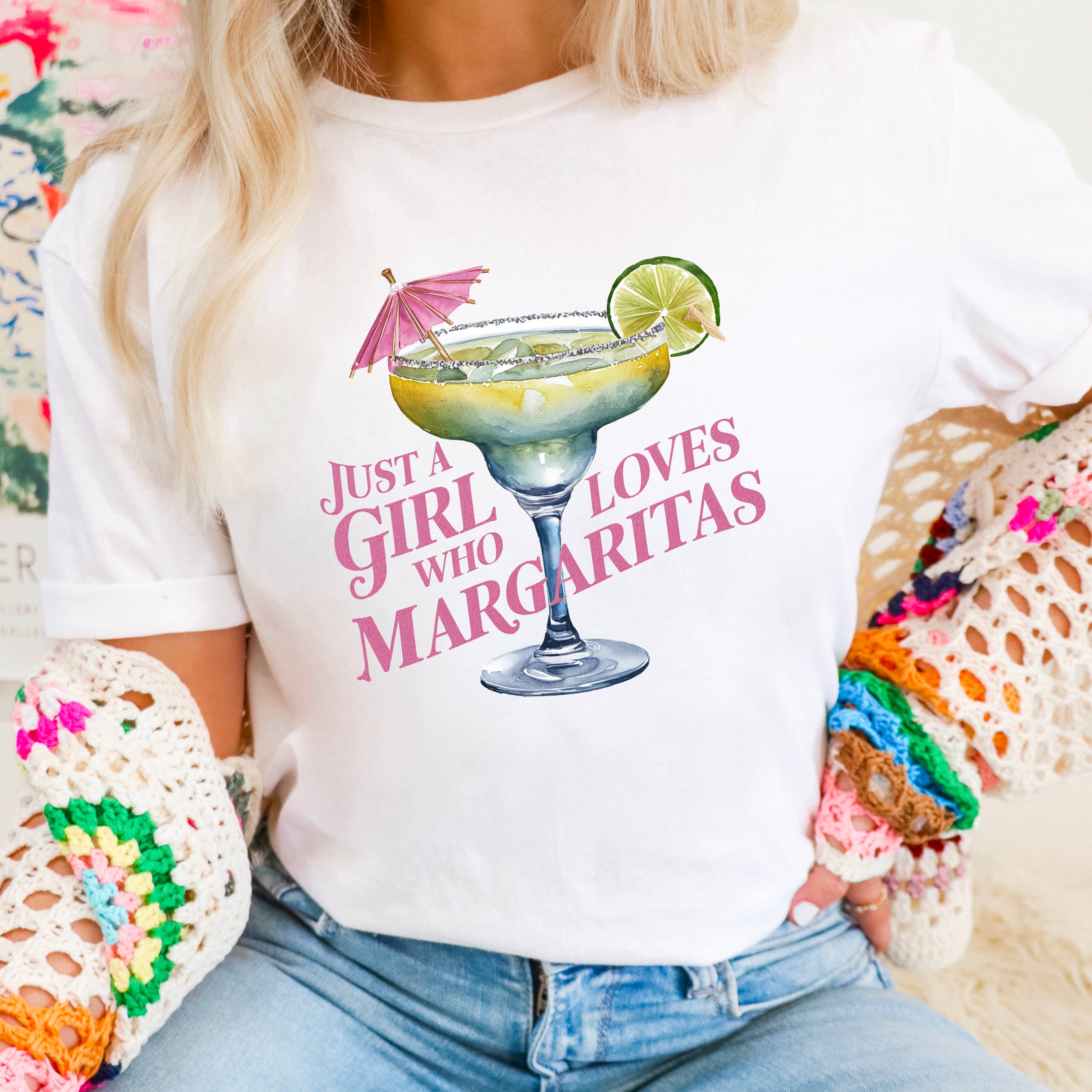 Just A Girl Who Loves Margaritas Graphic Tee  |  Gildan Hoodie, Sweatshirt | PodTeesHub.com