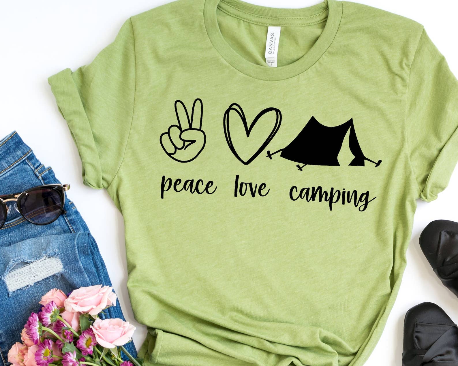 Peace Love Camping T-Shirt Hoodie, Sweatshirt | PodTeesHub.com