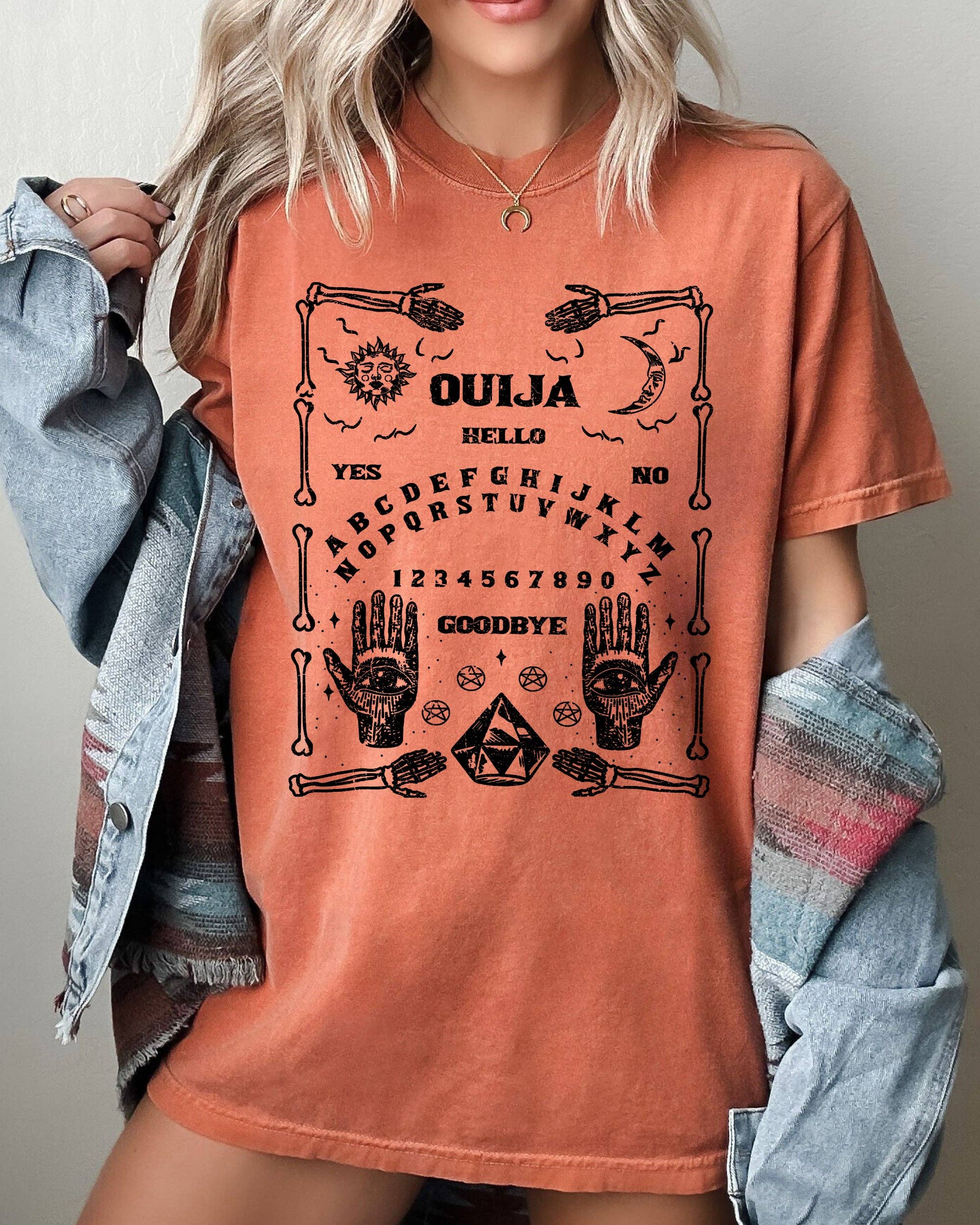 Spirit Board, Skeleton, Spooky, Ghost, Halloween T-Shirt Hoodie, Sweatshirt | PodTeesHub.com