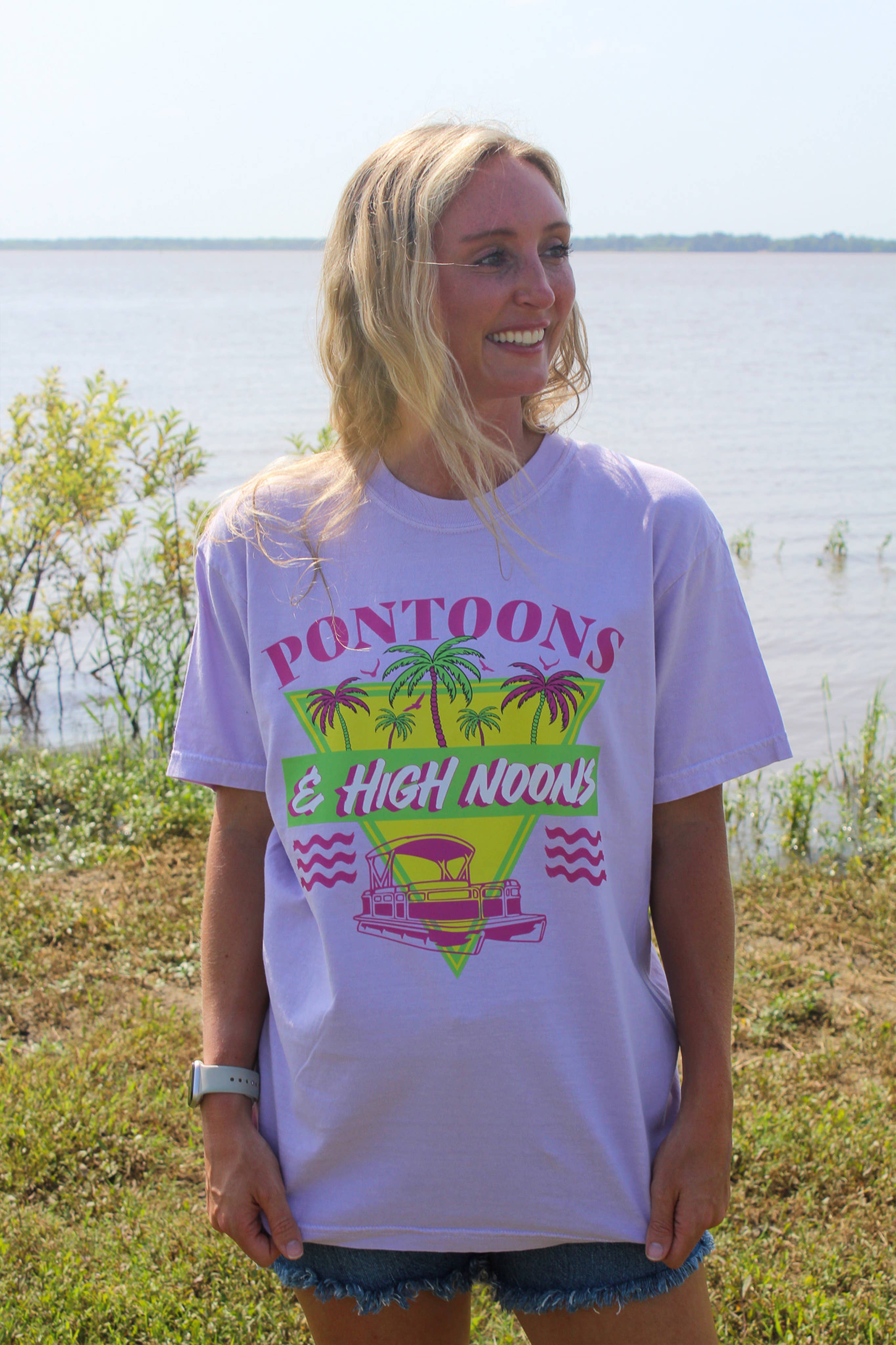 Pontoons and High Noons Graphic Tee Hoodie, Sweatshirt | PodTeesHub.com