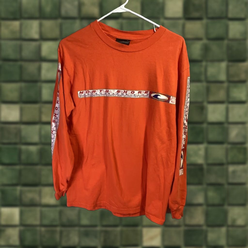 Vintage Jones Mitchell North Shore Long Boarders Club Orange M Long Sleeve T Shirt Usa Vintage No Gr Hoodie, Sweatshirt