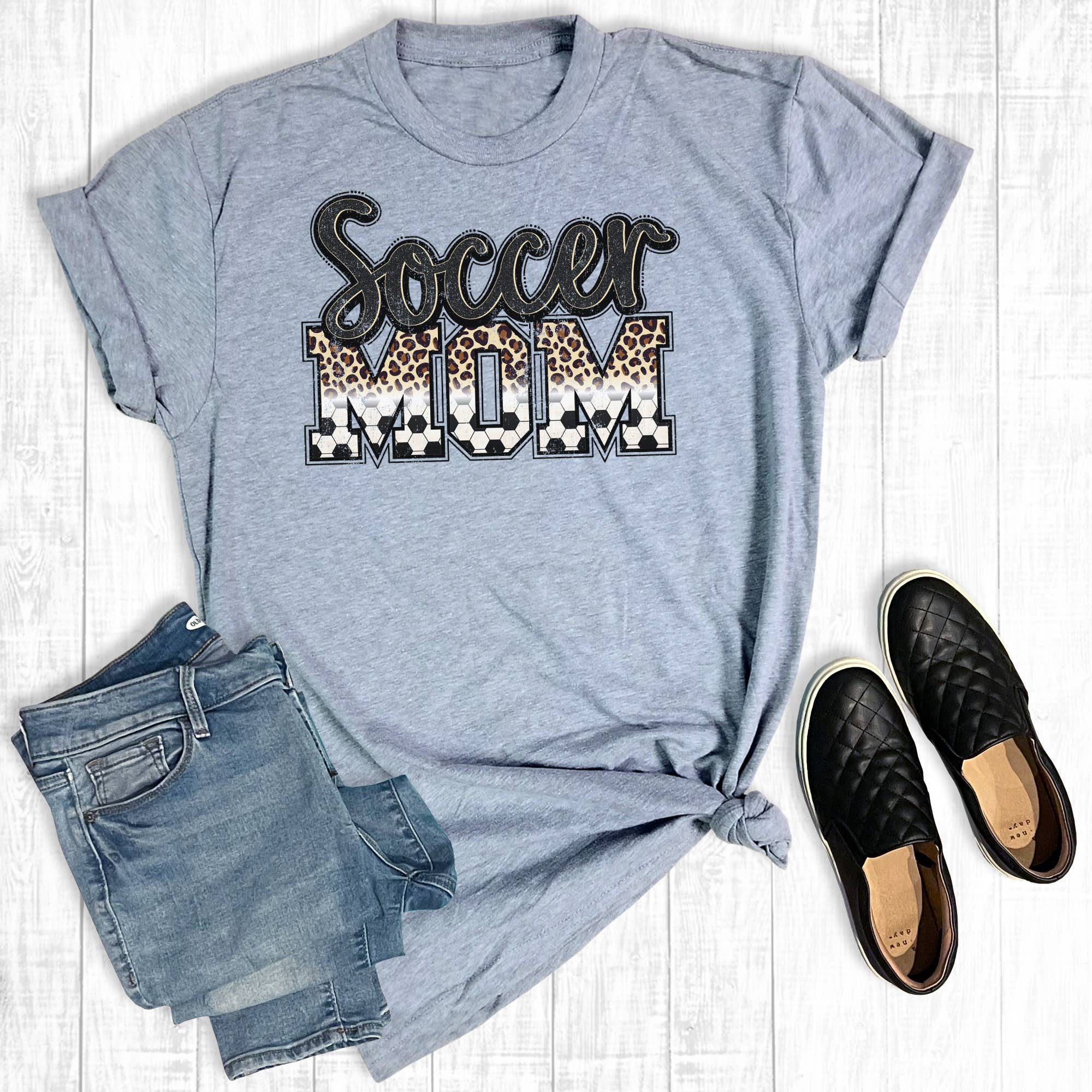 Leopard Soccer Mom Graphic Tee Hoodie, Sweatshirt | PodTeesHub.com