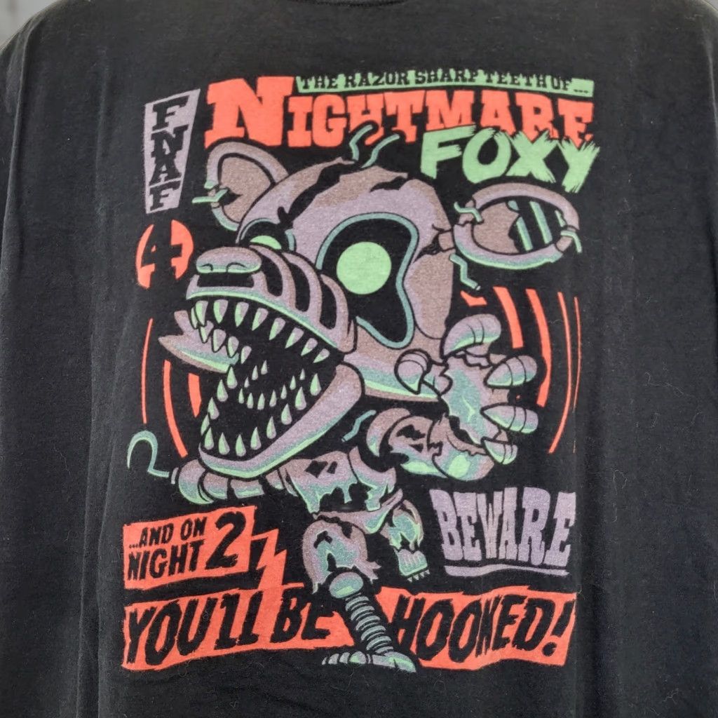 Vintage Five Nights At Freddys Shirt L Black Funko Pop Horror Video Game Halloween Shirt Men L Black Hoodie, Sweatshirt